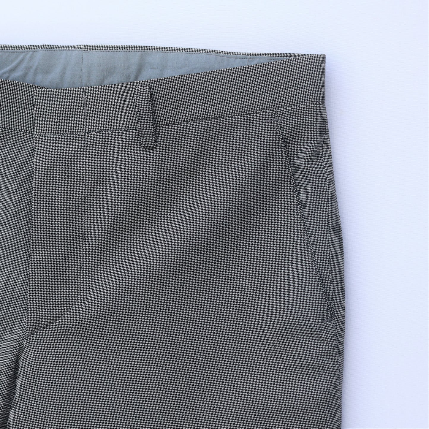 Men’s Grey Micro-Check Formal Trousers – Waist 32 | Length 41 | Classic Office Wear Pants (L Size)