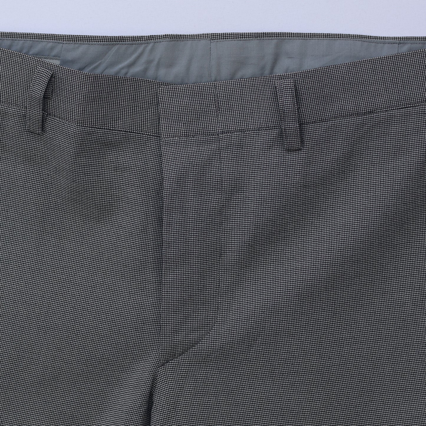 Men’s Grey Micro-Check Formal Trousers – Waist 32 | Length 41 | Classic Office Wear Pants (L Size)