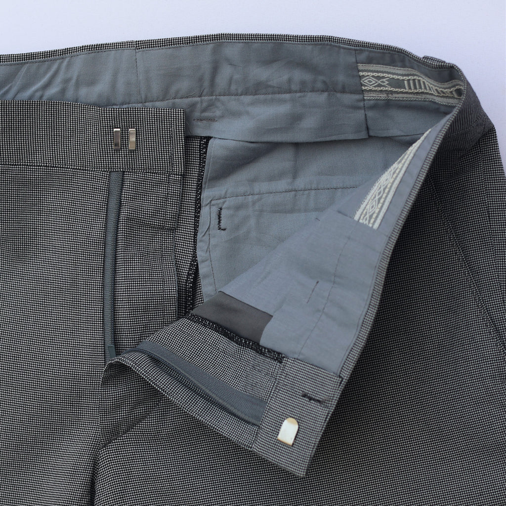 Men’s Grey Micro-Check Formal Trousers – Waist 32 | Length 41 | Classic Office Wear Pants (L Size)