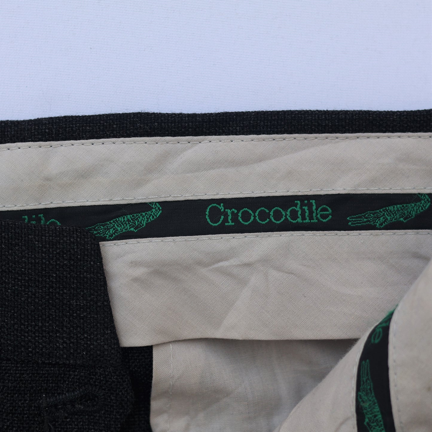 Crocodile Men’s Black Formal Trouser – Waist 32 | Length 40 | Cuff 18 | Premium Textured Fabric