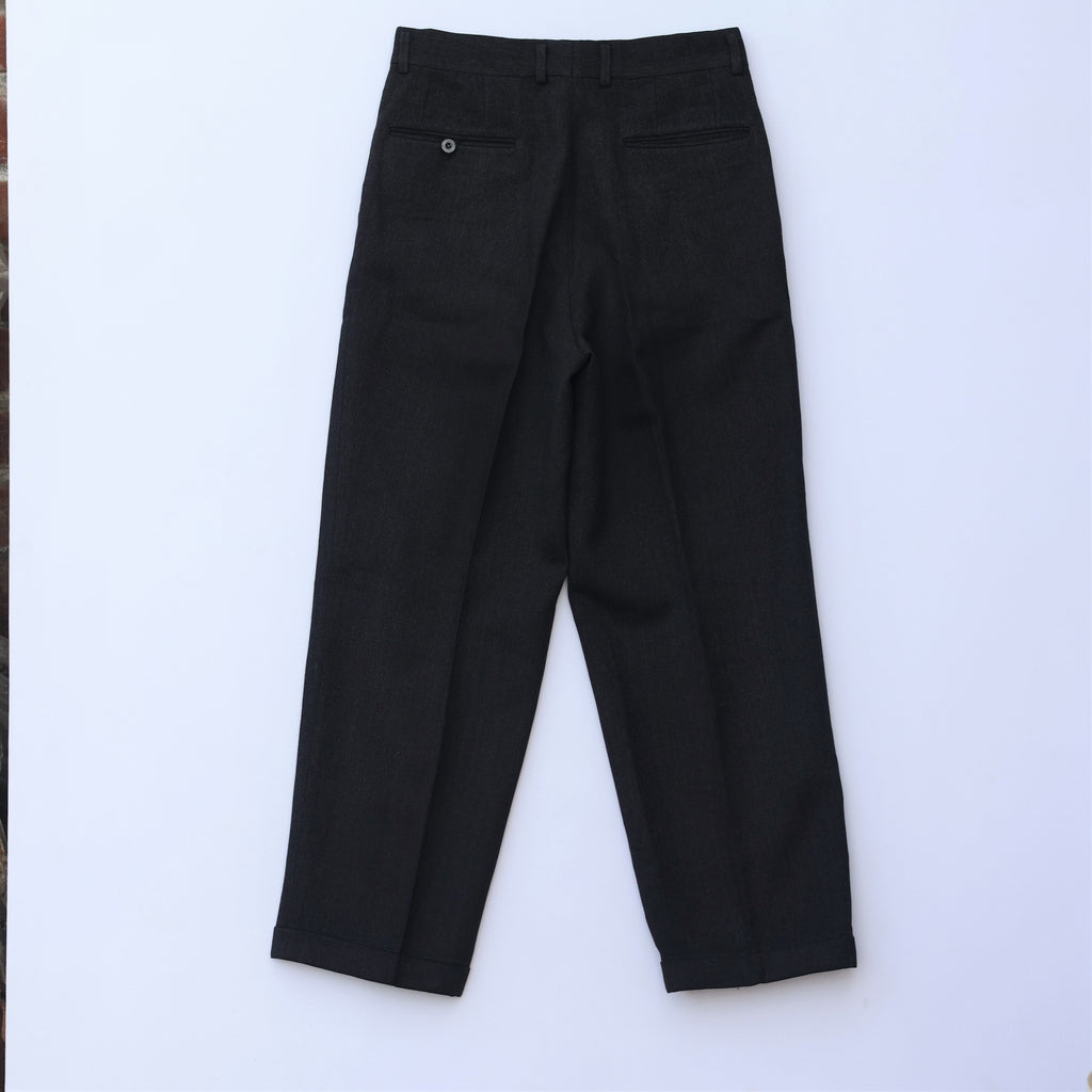 Crocodile Men’s Black Formal Trouser – Waist 32 | Length 40 | Cuff 18 | Premium Textured Fabric