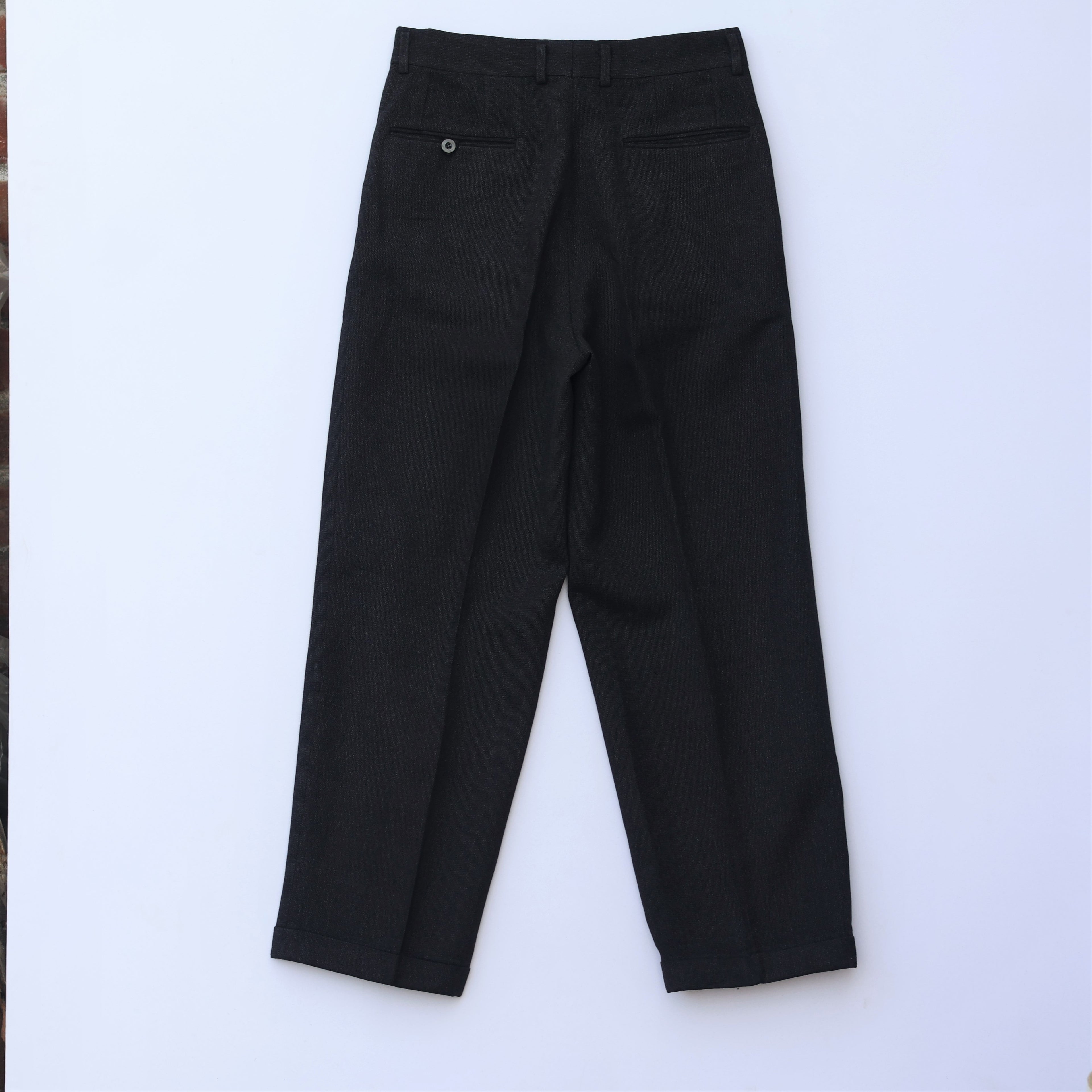 Crocodile Men’s Black Formal Trouser – Waist 32 | Length 40 | Cuff 18 | Premium Textured Fabric