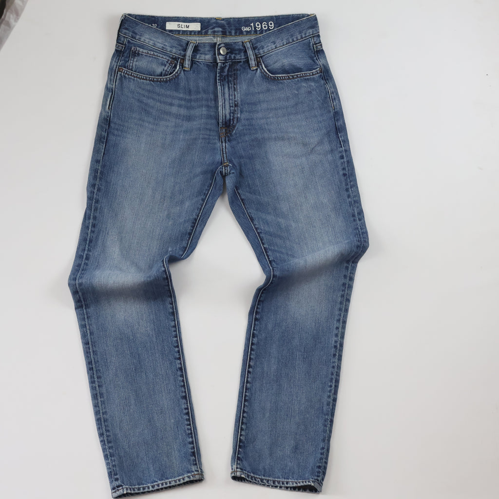 Gap 1969 Slim Medium Wash Thrifted Denim Jeans/ J1004