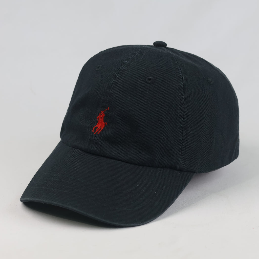 Thrifted Vintage Polo Ralph Lauren Black Cotton Strapback Cap (57-59cm) |10680
