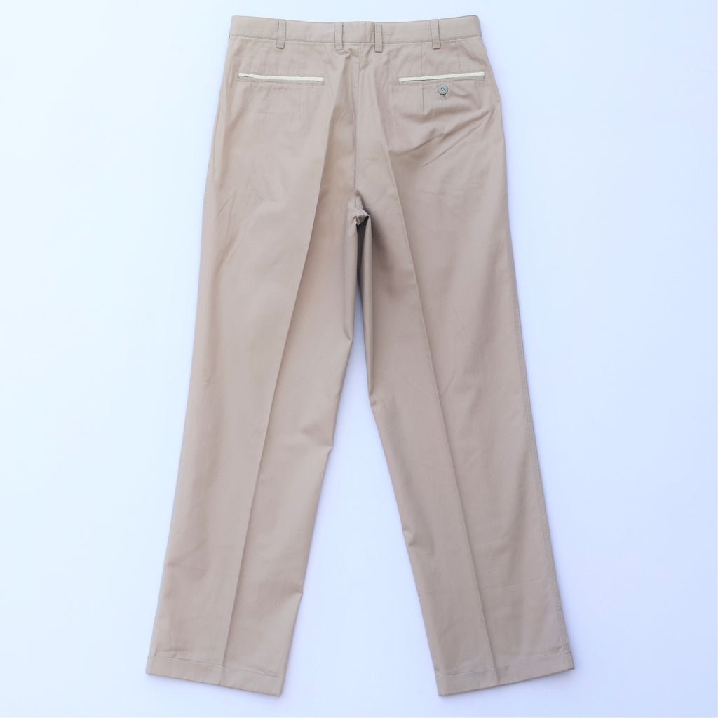 Classic Beige Pleated Chinos for Men – Comfort Fit | Waist 30-32, Length 42 | INDIAN Brand Trousers
