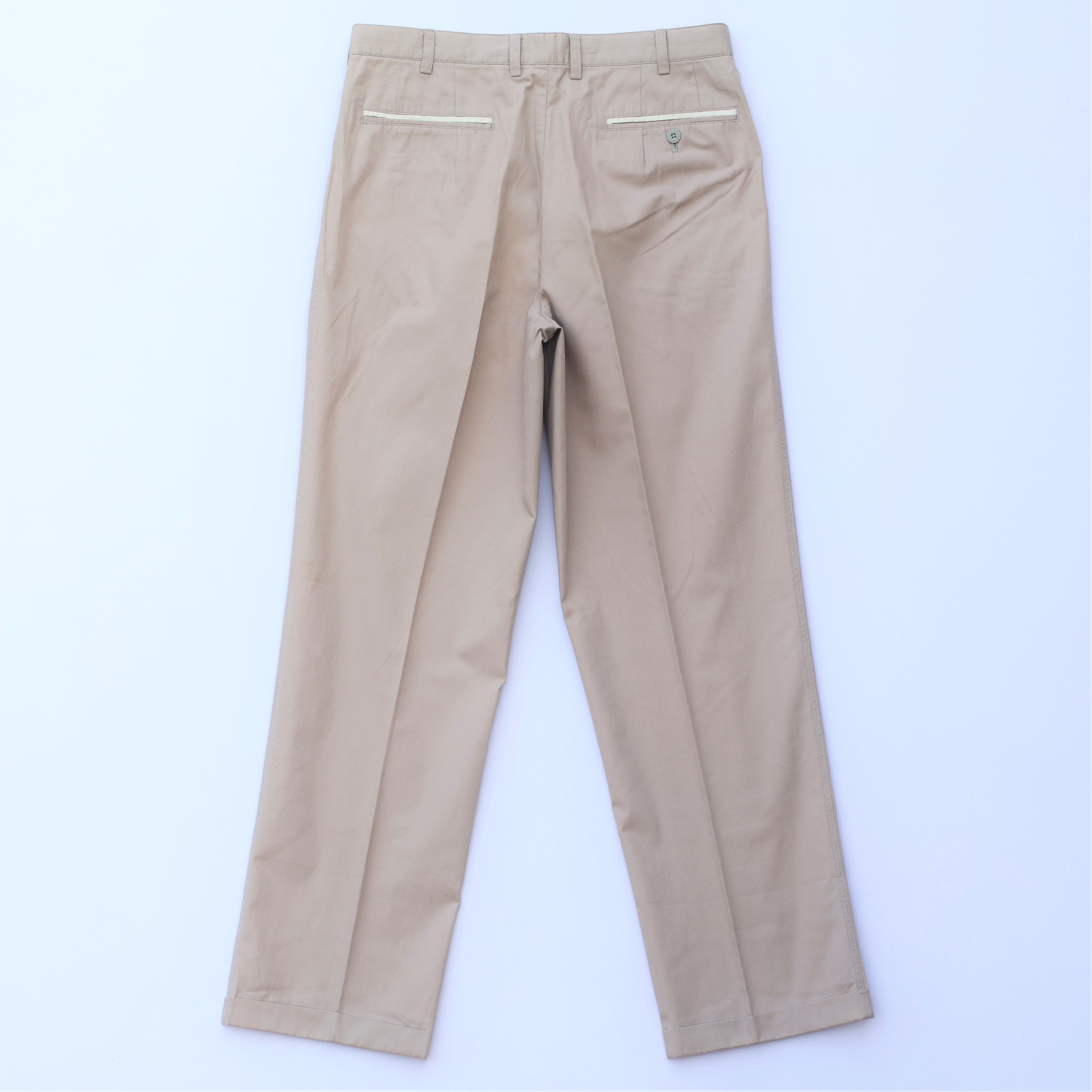 Classic Beige Pleated Chinos for Men – Comfort Fit | Waist 30-32, Length 42 | INDIAN Brand Trousers