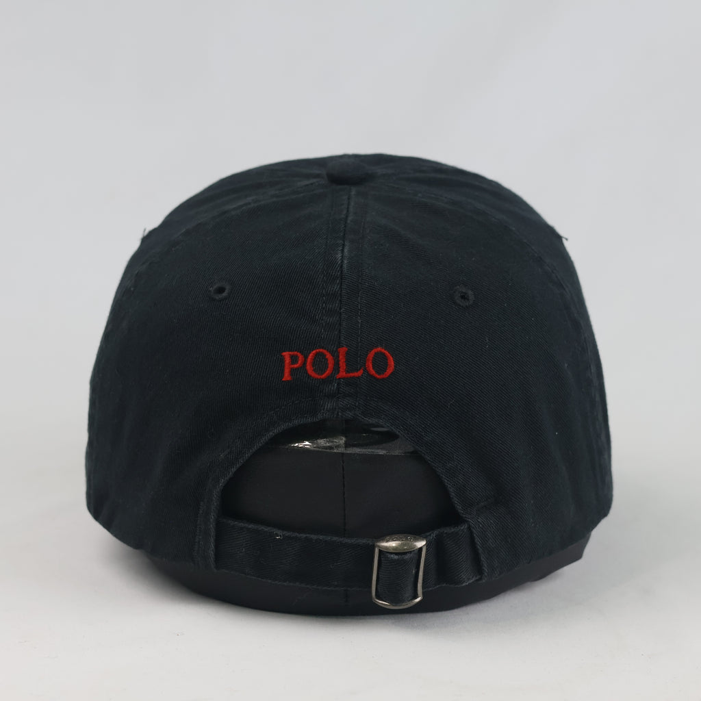 Thrifted Vintage Polo Ralph Lauren Black Cotton Strapback Cap (57-59cm) |10680