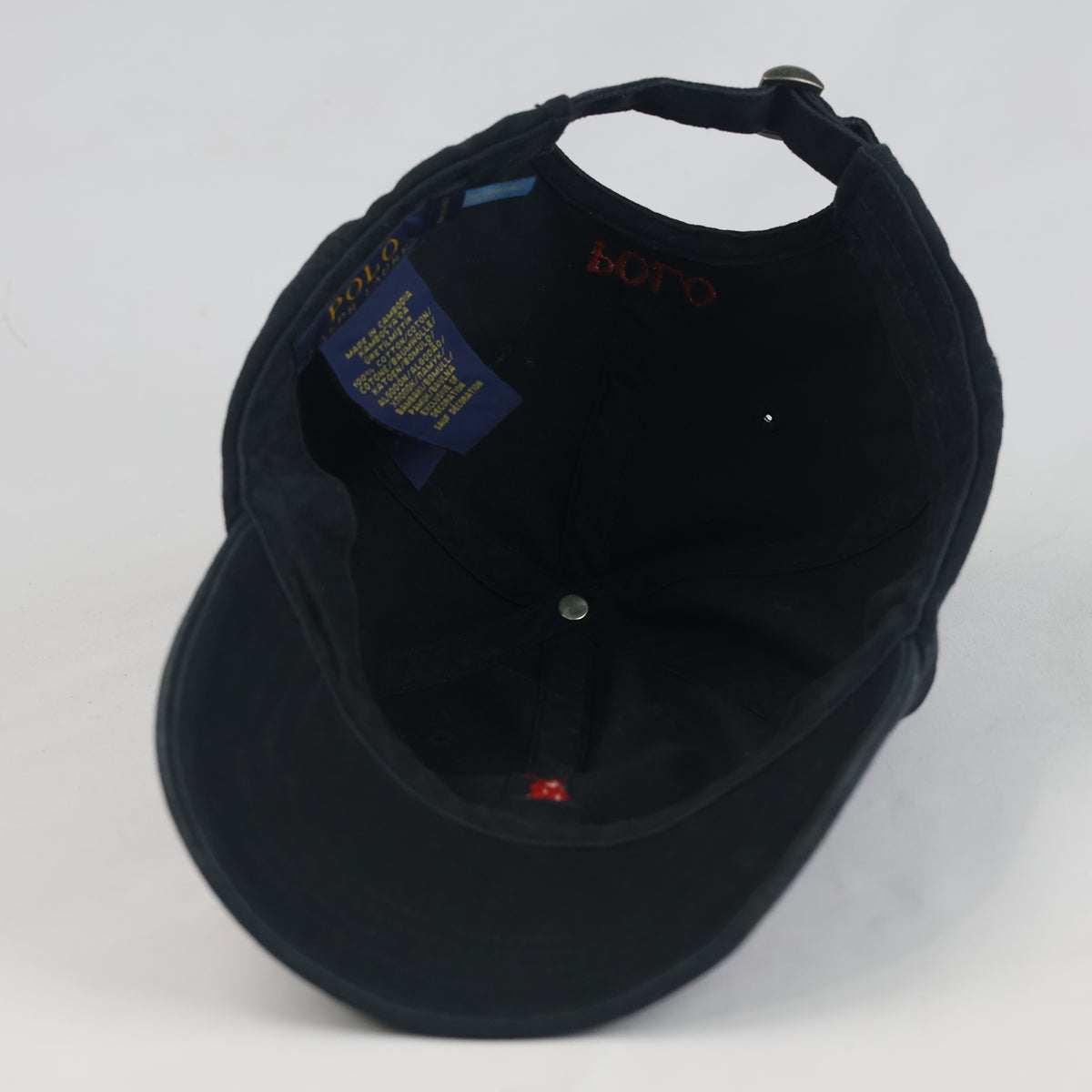 Thrifted Vintage Polo Ralph Lauren Black Cotton Strapback Cap (57-59cm) |10680