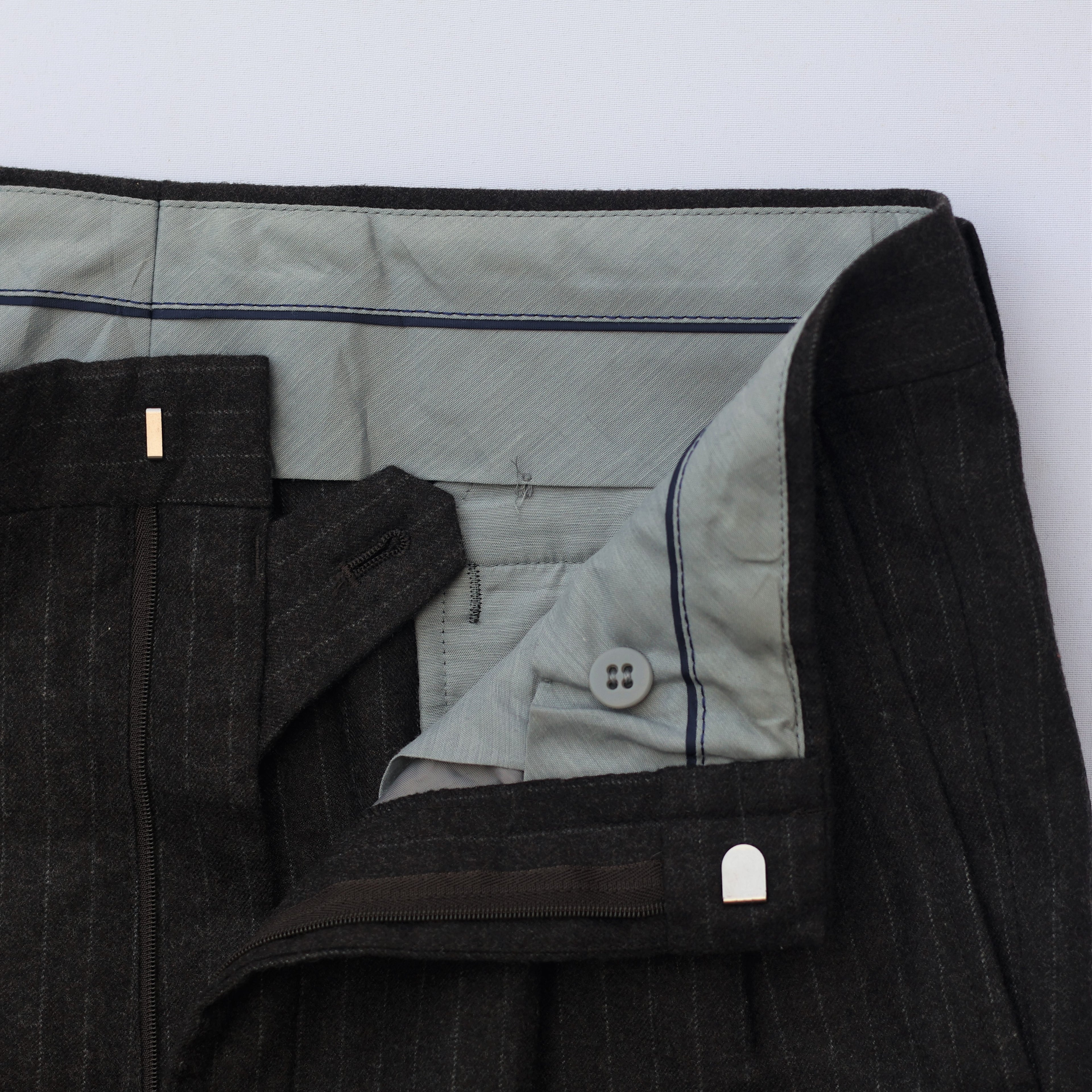 Men’s Charcoal Pinstripe Formal Trouser – Waist 32 | Length 39 | Slim Look Business Wear Pants