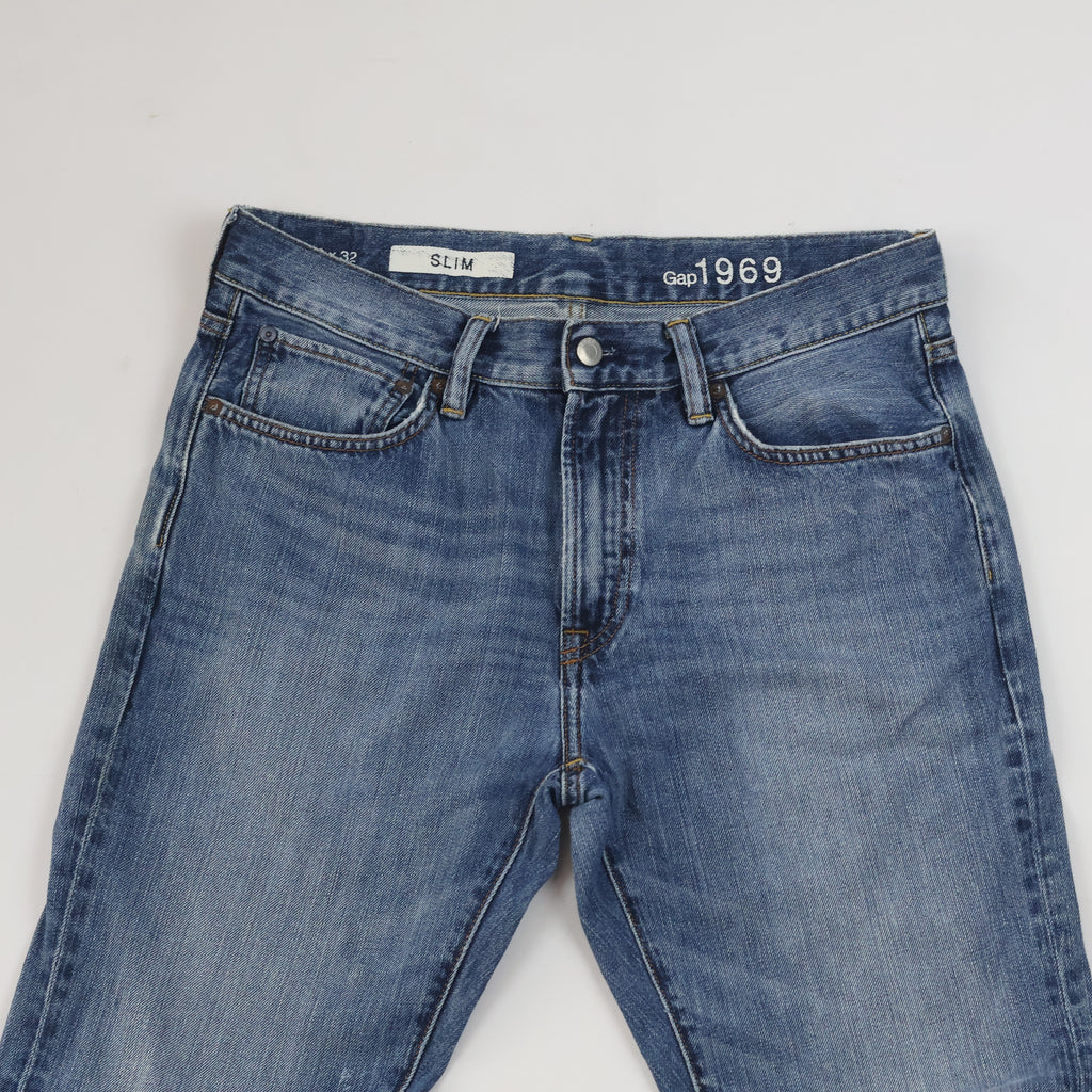 Gap 1969 Slim Medium Wash Thrifted Denim Jeans/ J1004
