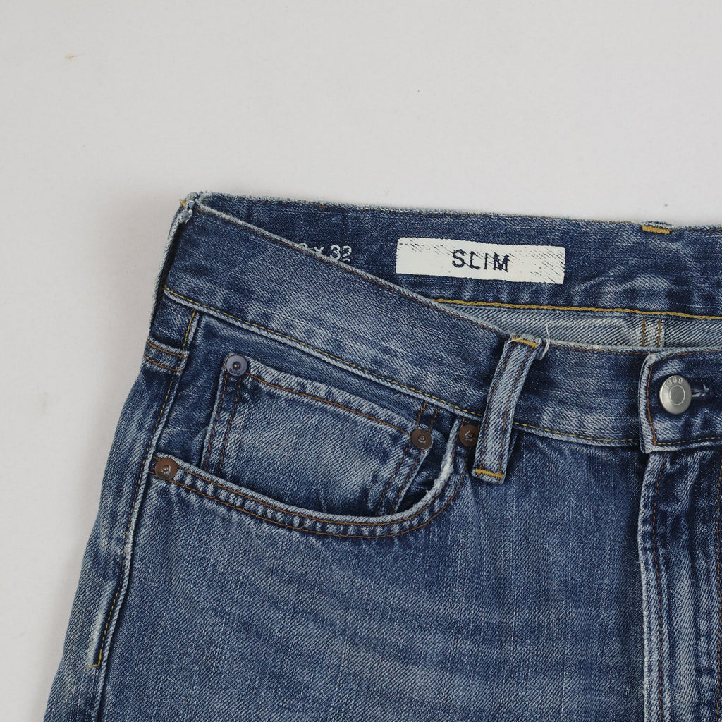 Gap 1969 Slim Medium Wash Thrifted Denim Jeans/ J1004