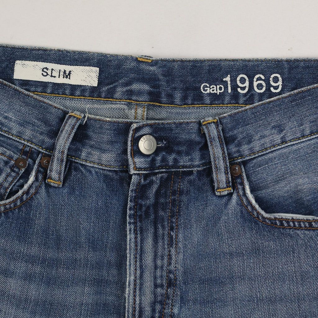 Gap 1969 Slim Medium Wash Thrifted Denim Jeans/ J1004