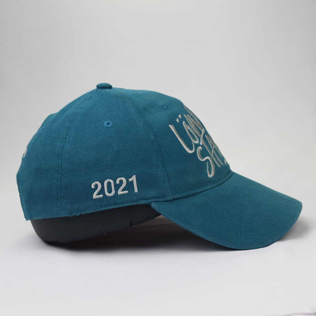 Vintage Teal Cotton Snapback Hat - Löwen Stark Lion Graphic - 55-57cm