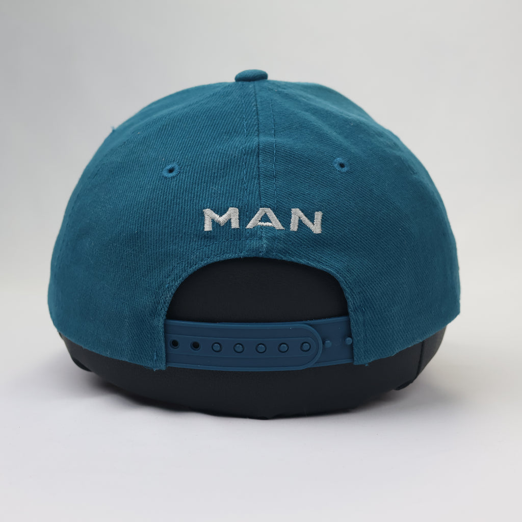 Vintage Teal Cotton Snapback Hat - Löwen Stark Lion Graphic - 55-57cm