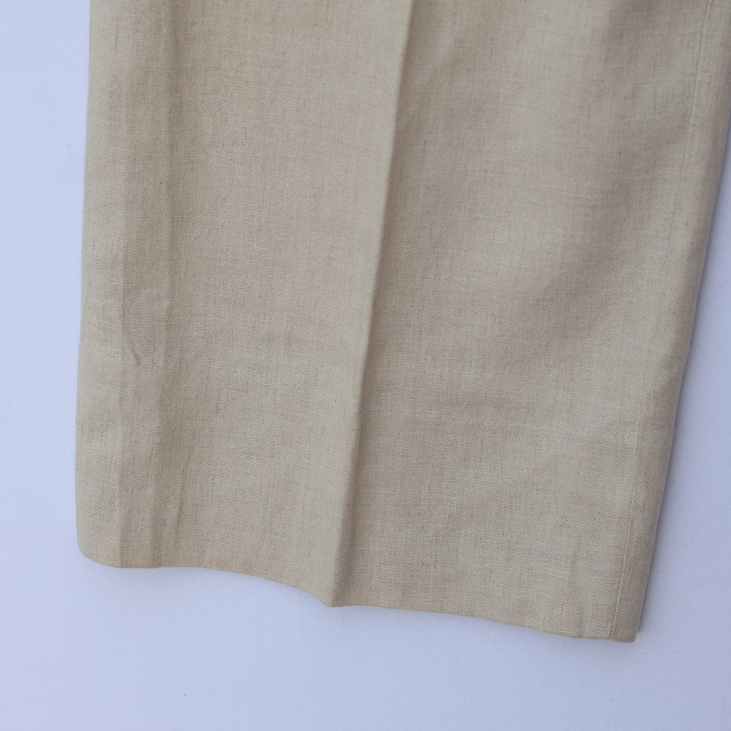 Men’s Beige Linen-Blend Pleated Formal Trousers – MEN’S CLUB | Waist 33 | Lightweight Summer Pants