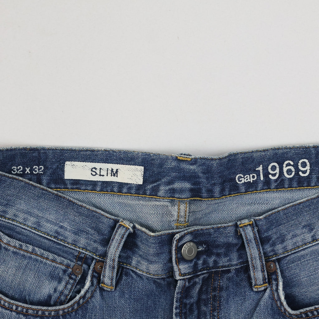 Gap 1969 Slim Medium Wash Thrifted Denim Jeans/ J1004
