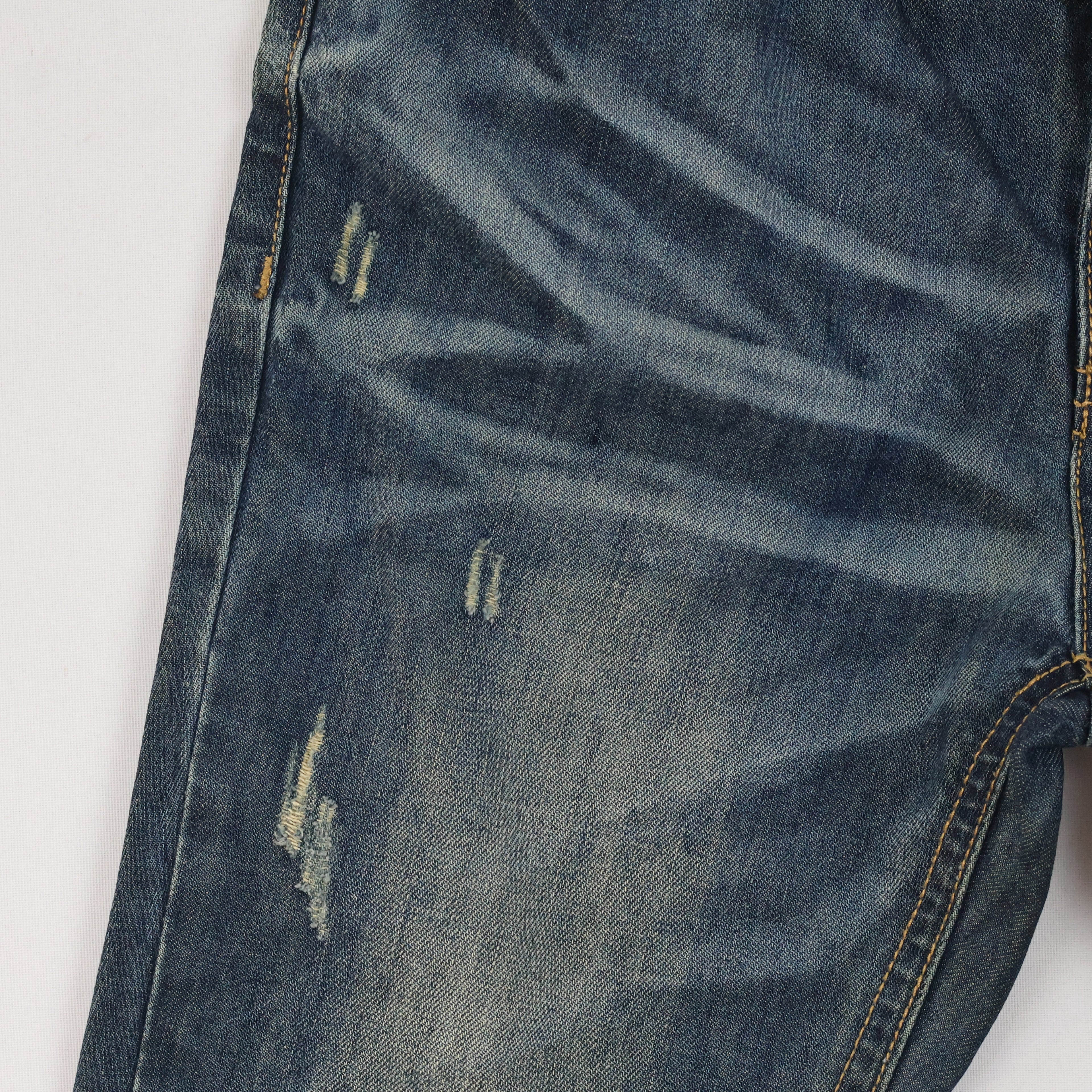 Thrifted Just One Men's Heavily Faded Blue Denim Jeans Waist: 32/ J1008
