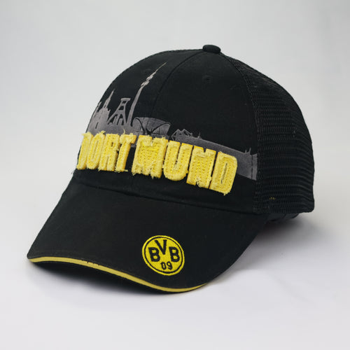 Authentic BVB 09 Dortmund Fan Merchandise Thrifted Trucker Cap – Black/Yellow