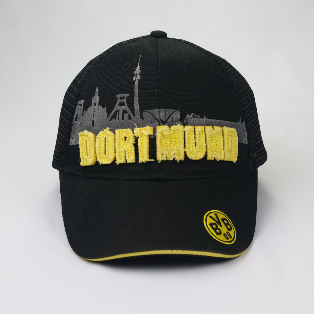 Authentic BVB 09 Dortmund Fan Merchandise Thrifted Trucker Cap – Black/Yellow