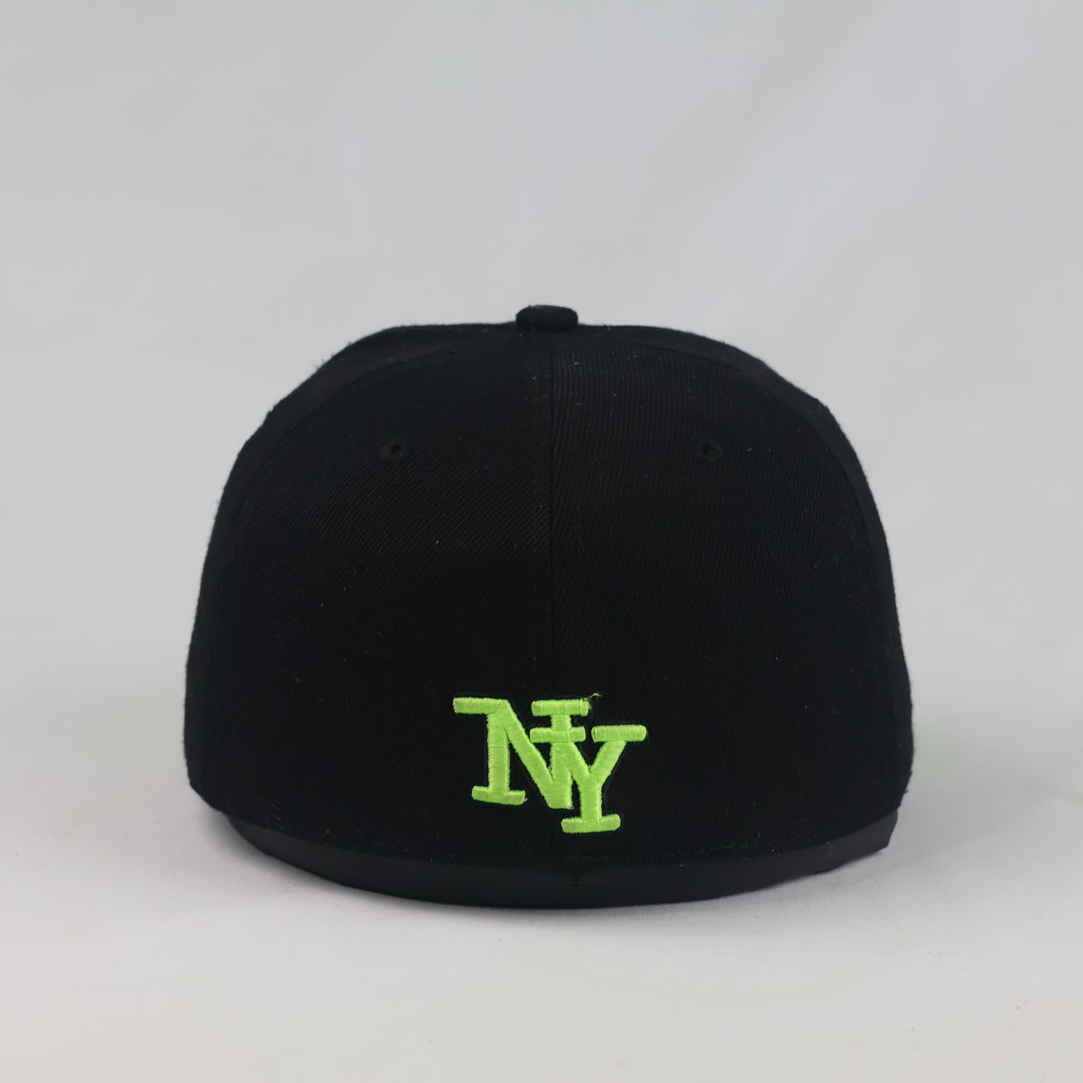 Thrifted Streetwear Black Cap with Neon Green NY Embroidery (57 cm) |10692