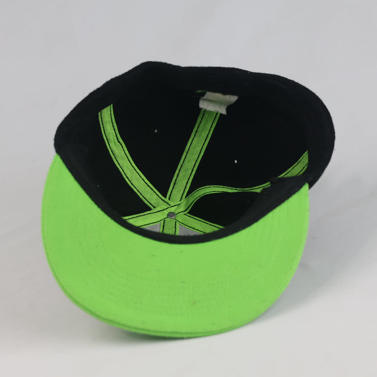 Thrifted Streetwear Black Cap with Neon Green NY Embroidery (57 cm) |10692
