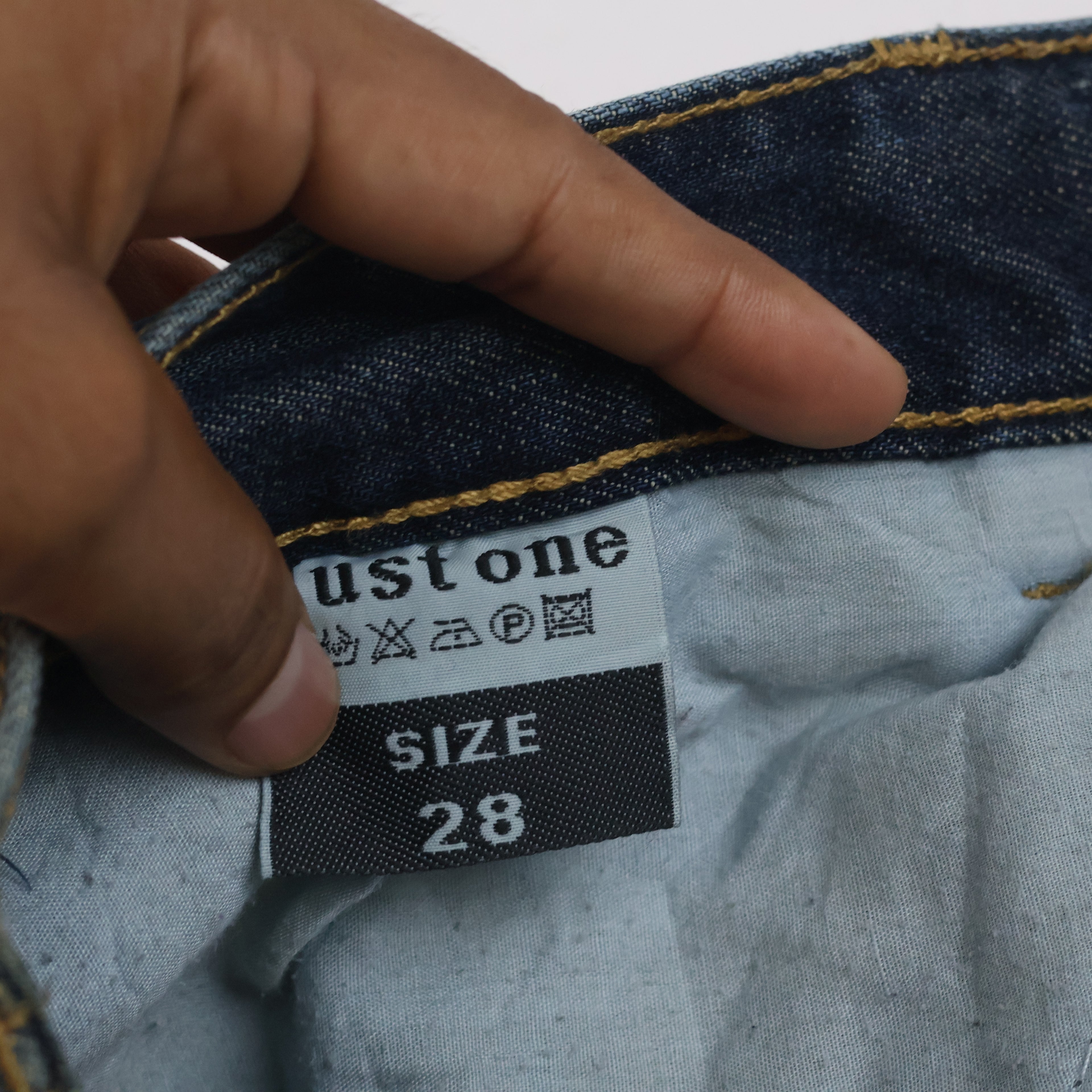 Thrifted Just One Men's Heavily Faded Blue Denim Jeans Waist: 32/ J1008