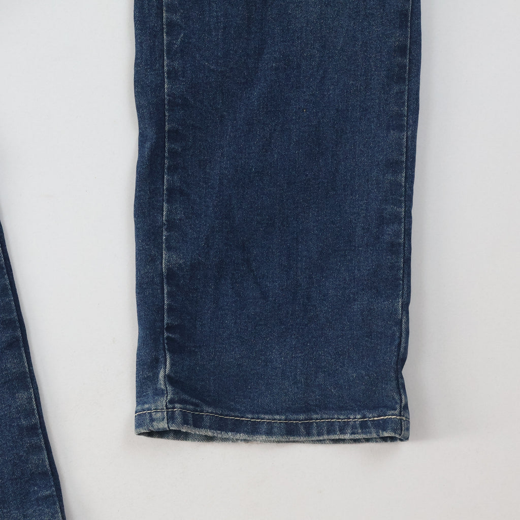 Thrifted Invisible Denim Men's Faded Blue Straight Jeans 34 Waist/ J1005