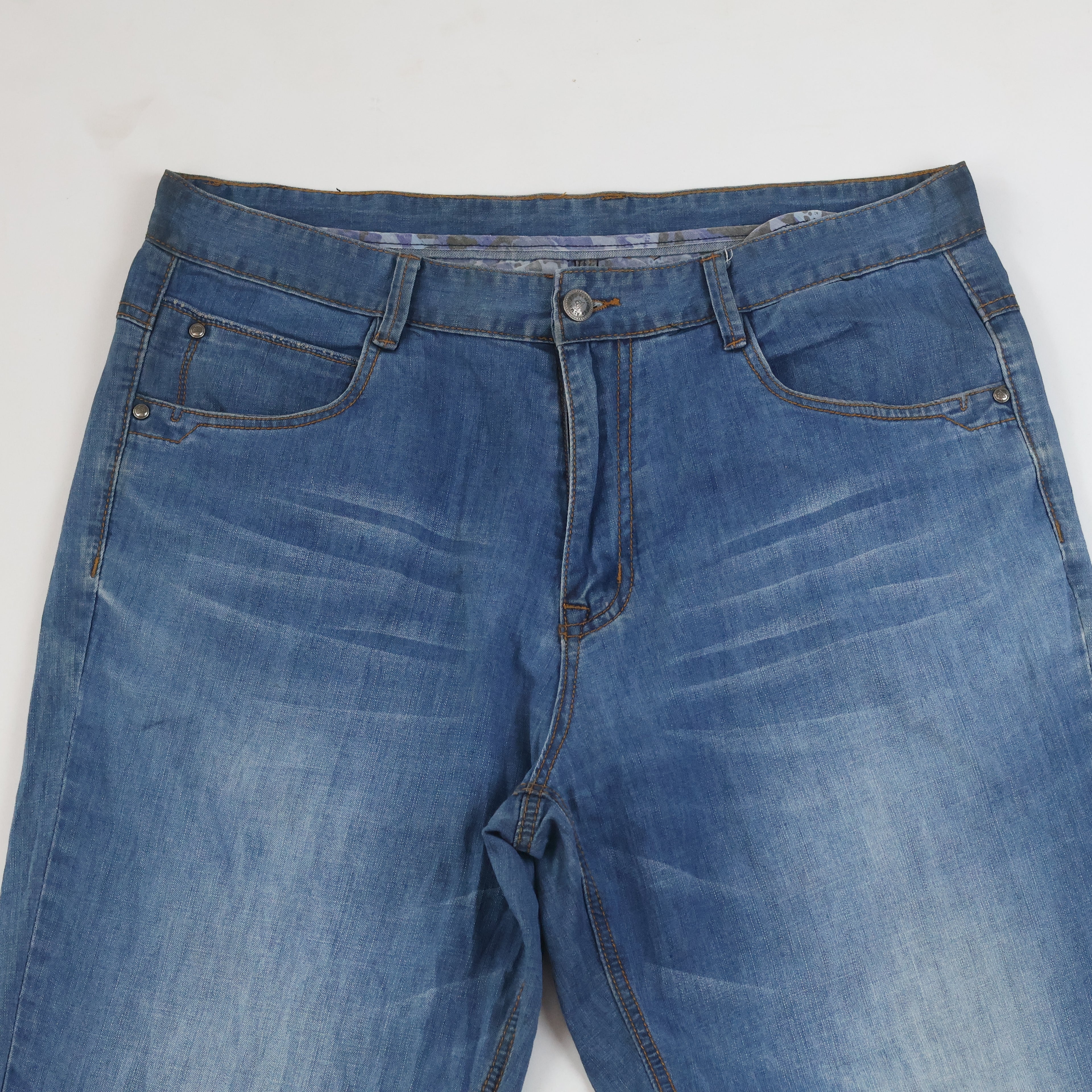 Thrifted Men's Blue Straight Leg Denim Jeans 36-37 Waist/ J1007