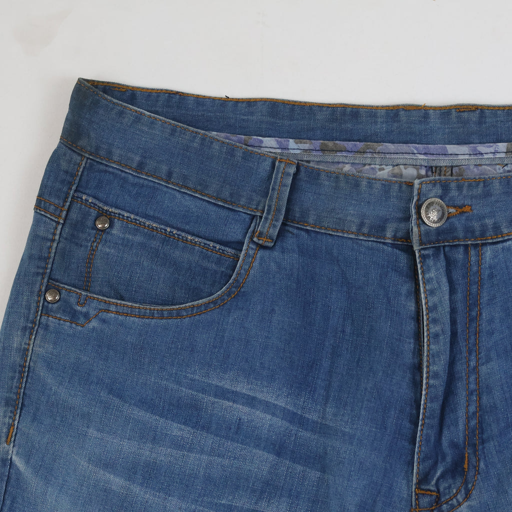 Thrifted Men's Blue Straight Leg Denim Jeans 36-37 Waist/ J1007