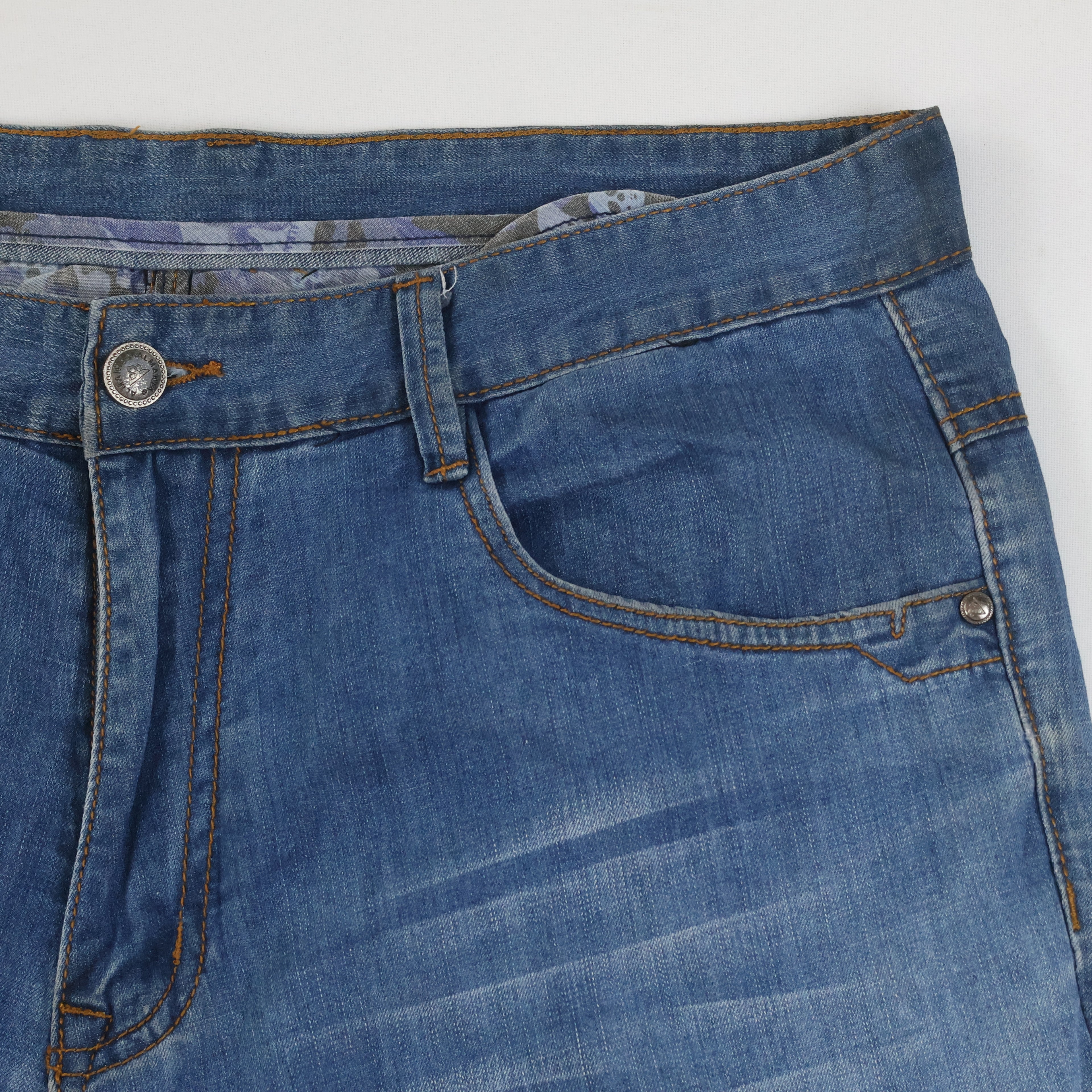 Thrifted Men's Blue Straight Leg Denim Jeans 36-37 Waist/ J1007