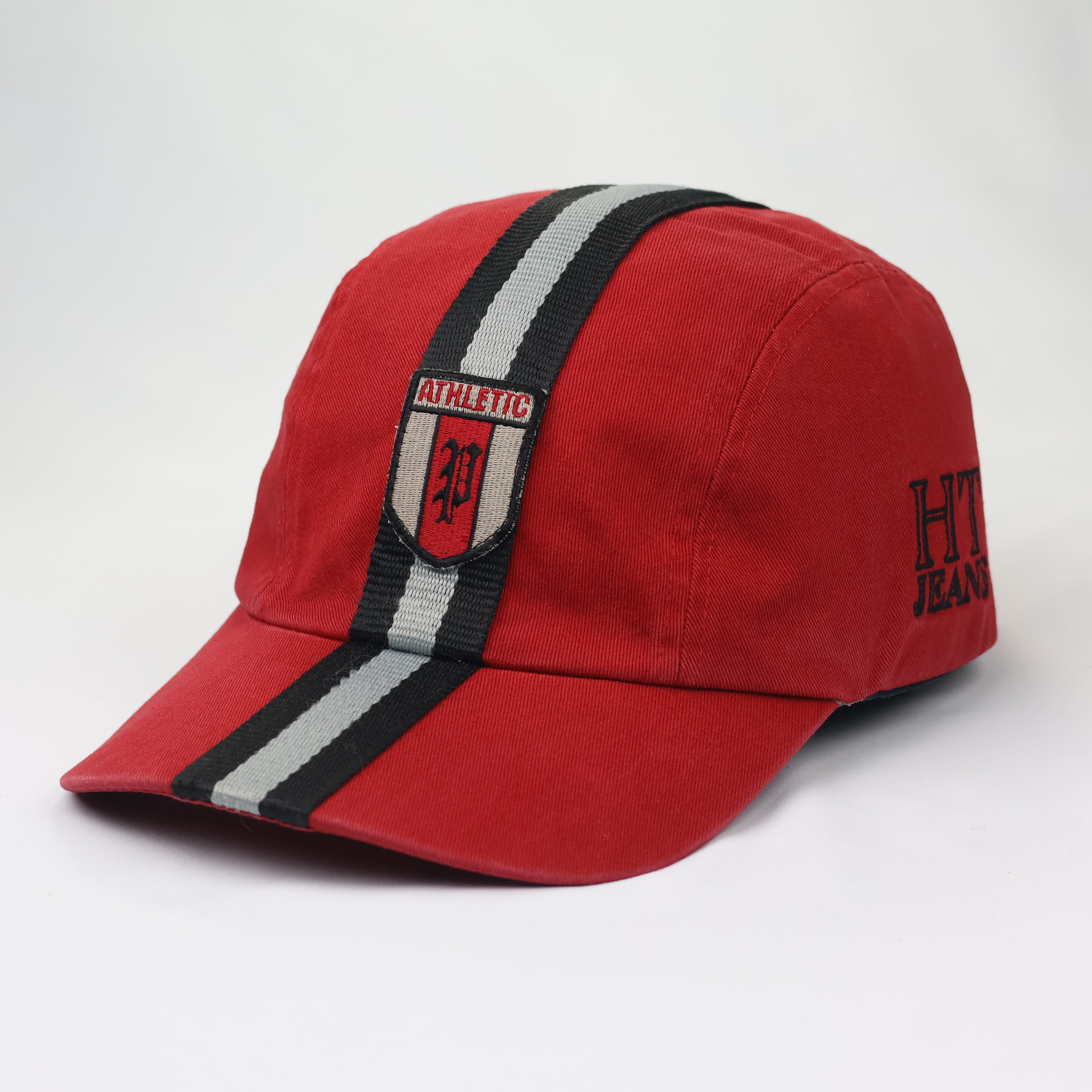 Vintage Hang Ten Red Athletic Thrifted Cap - Racing Stripe Snapback - 59cm