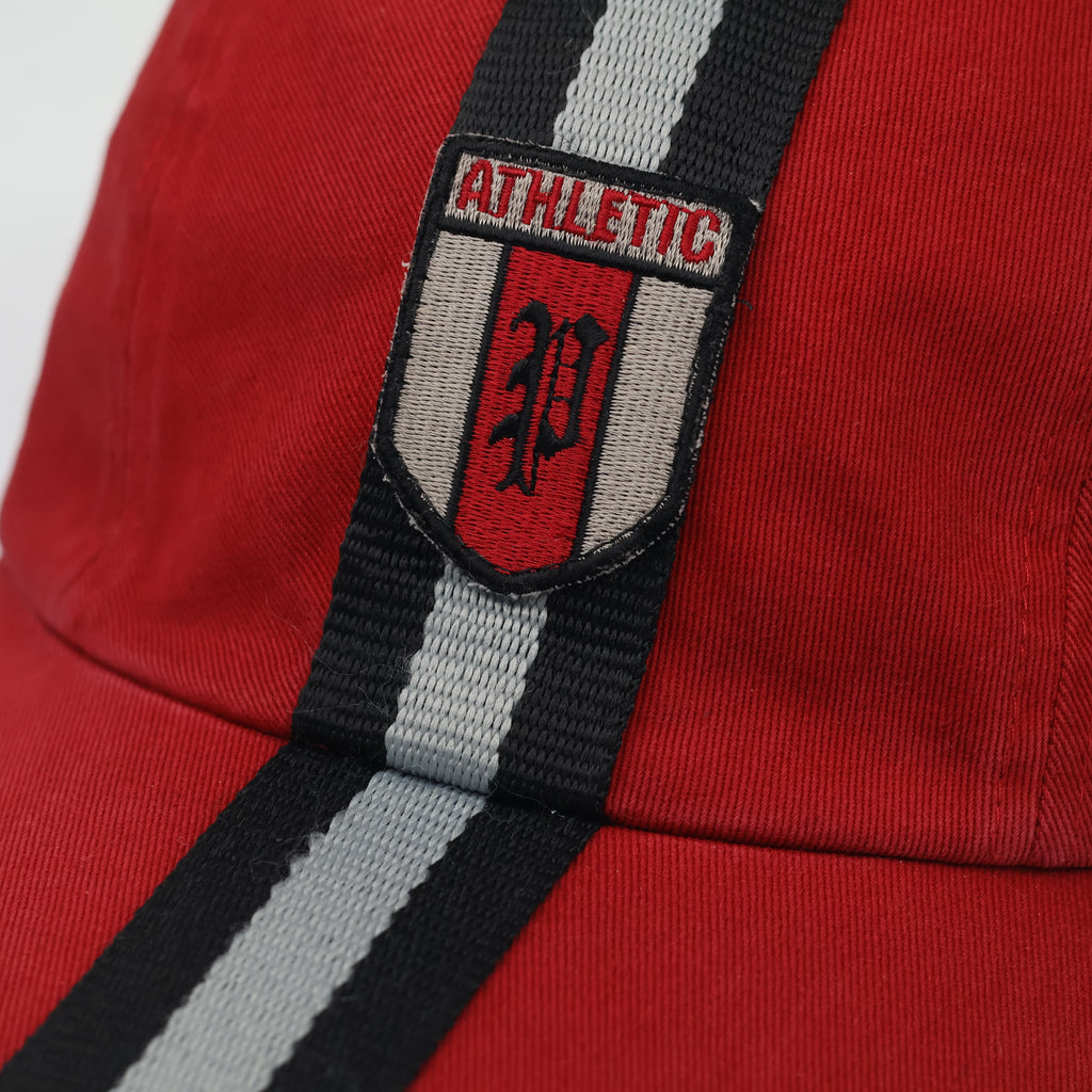 Vintage Hang Ten Red Athletic Thrifted Cap - Racing Stripe Snapback - 59cm