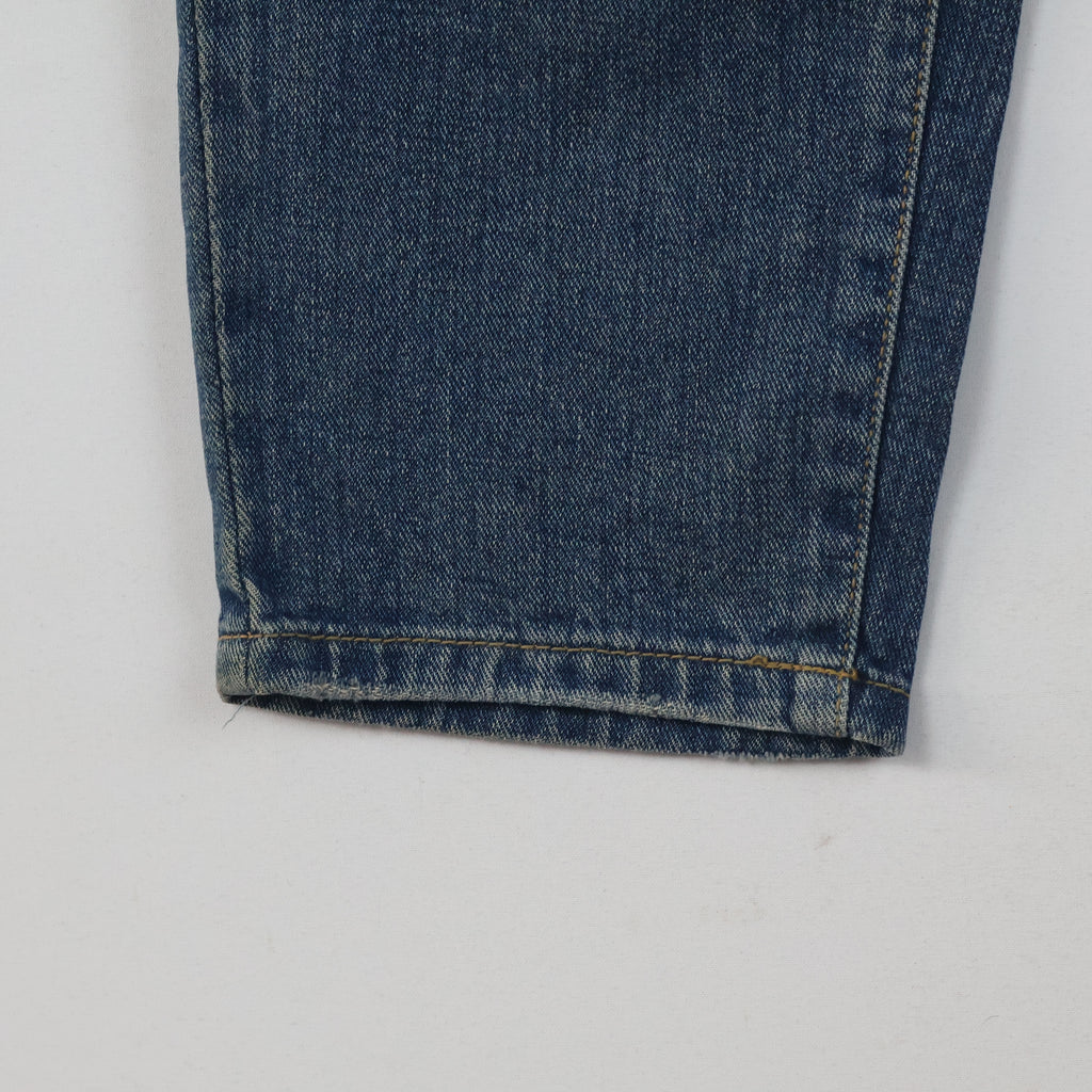 Thrifted Denim Washing Room Men's Ripped Blue Jeans 32 Waist/ J1051