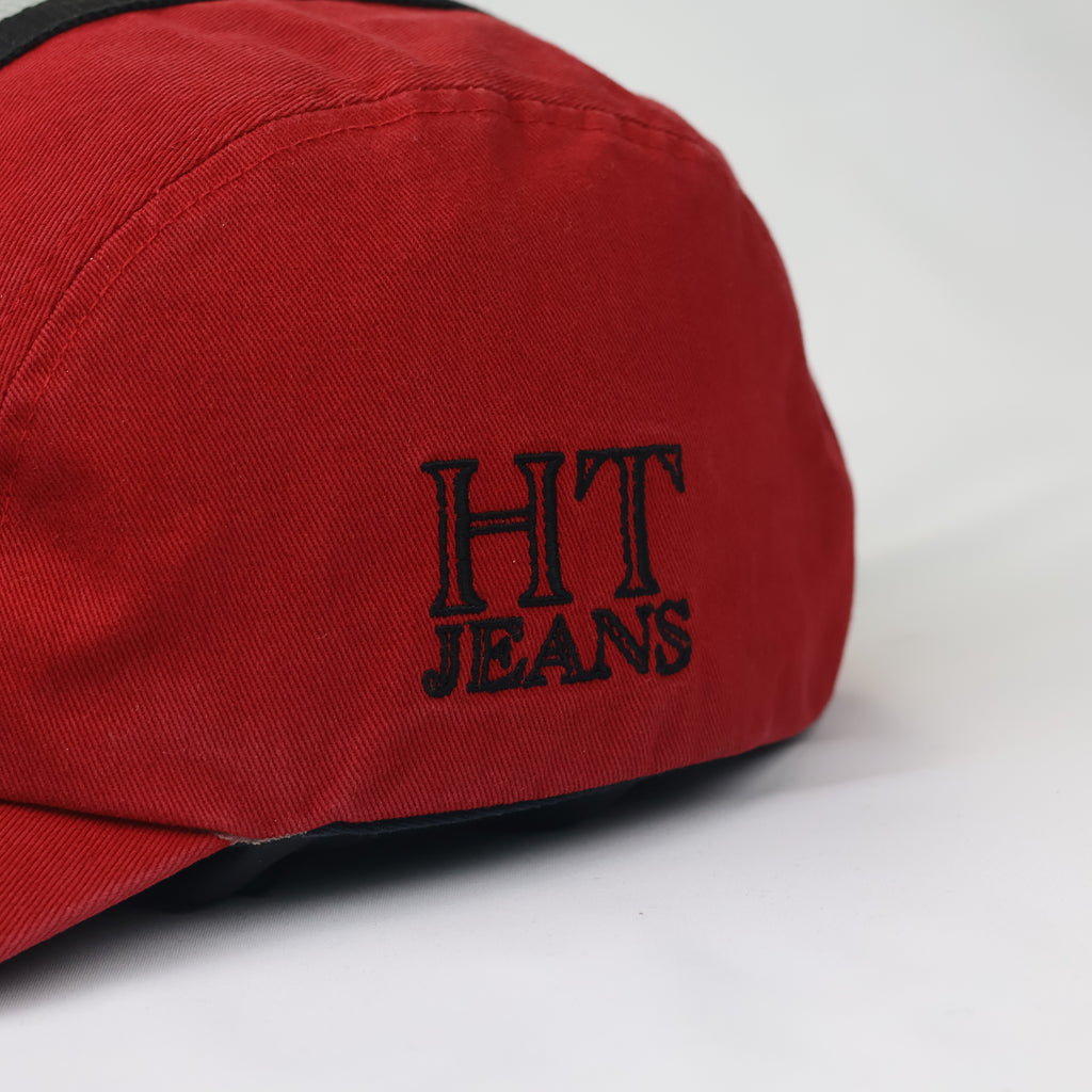 Vintage Hang Ten Red Athletic Thrifted Cap - Racing Stripe Snapback - 59cm