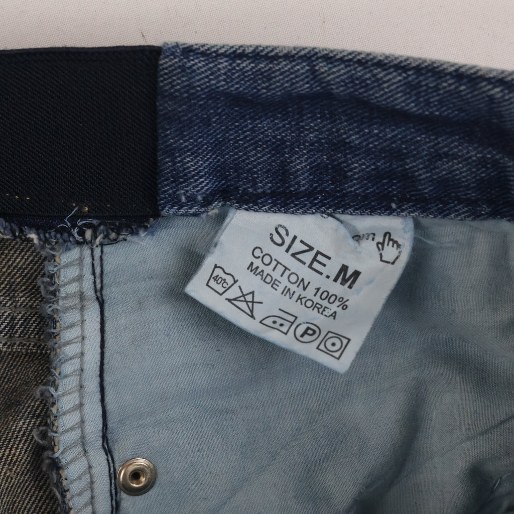 Thrifted Denim Washing Room Men's Ripped Blue Jeans 32 Waist/ J1051