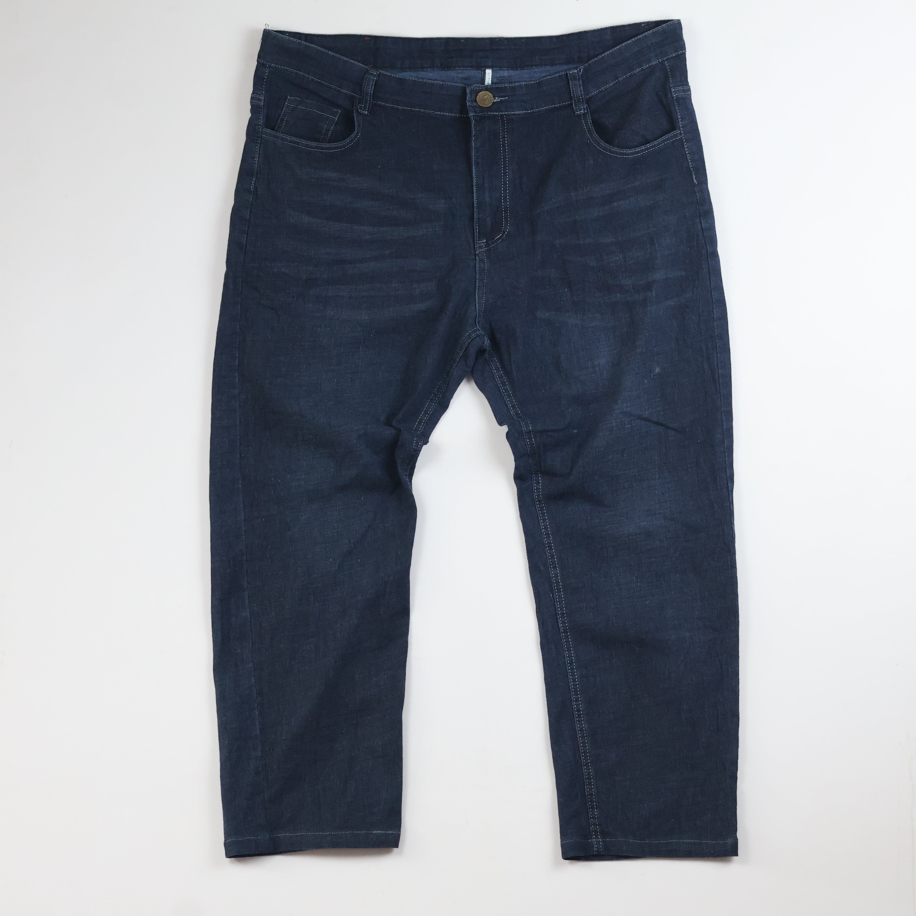 Thrifted Benepole Men's Dark Indigo Straight Leg Jeans 38 Waist/ J1044