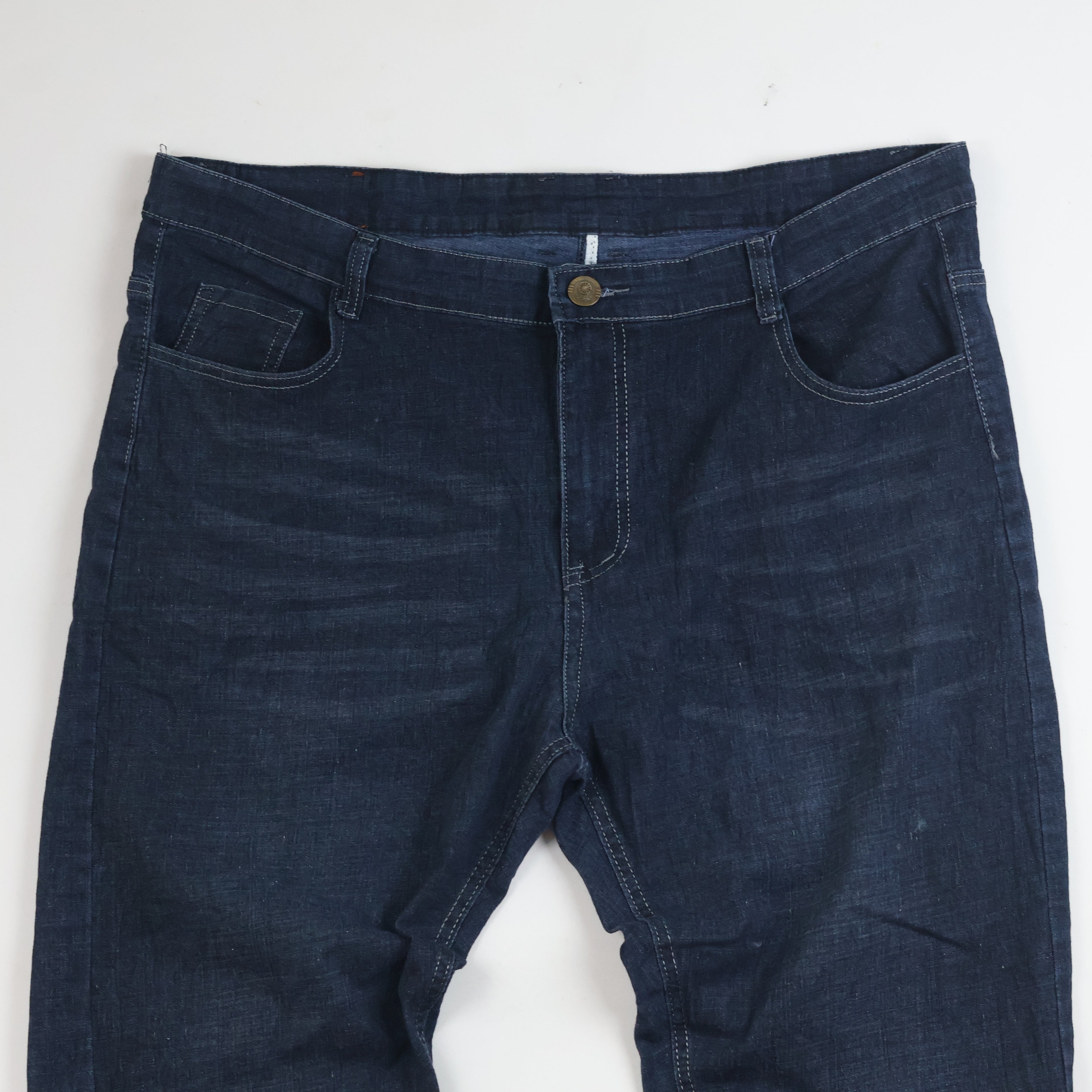Thrifted Benepole Men's Dark Indigo Straight Leg Jeans 38 Waist/ J1044