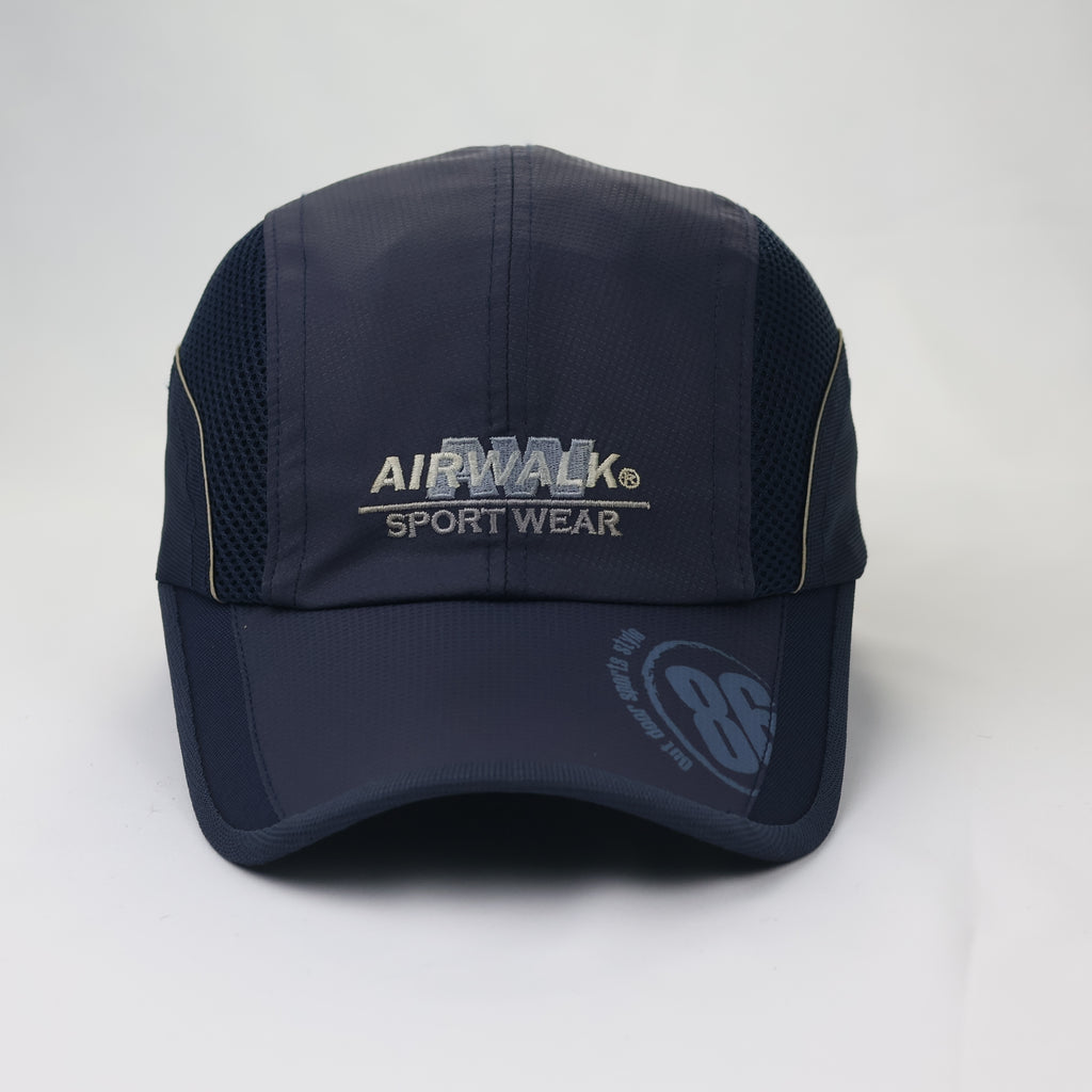 Retro Airwalk Sport Tech 5-Panel Style Mesh Hat – Navy Blue