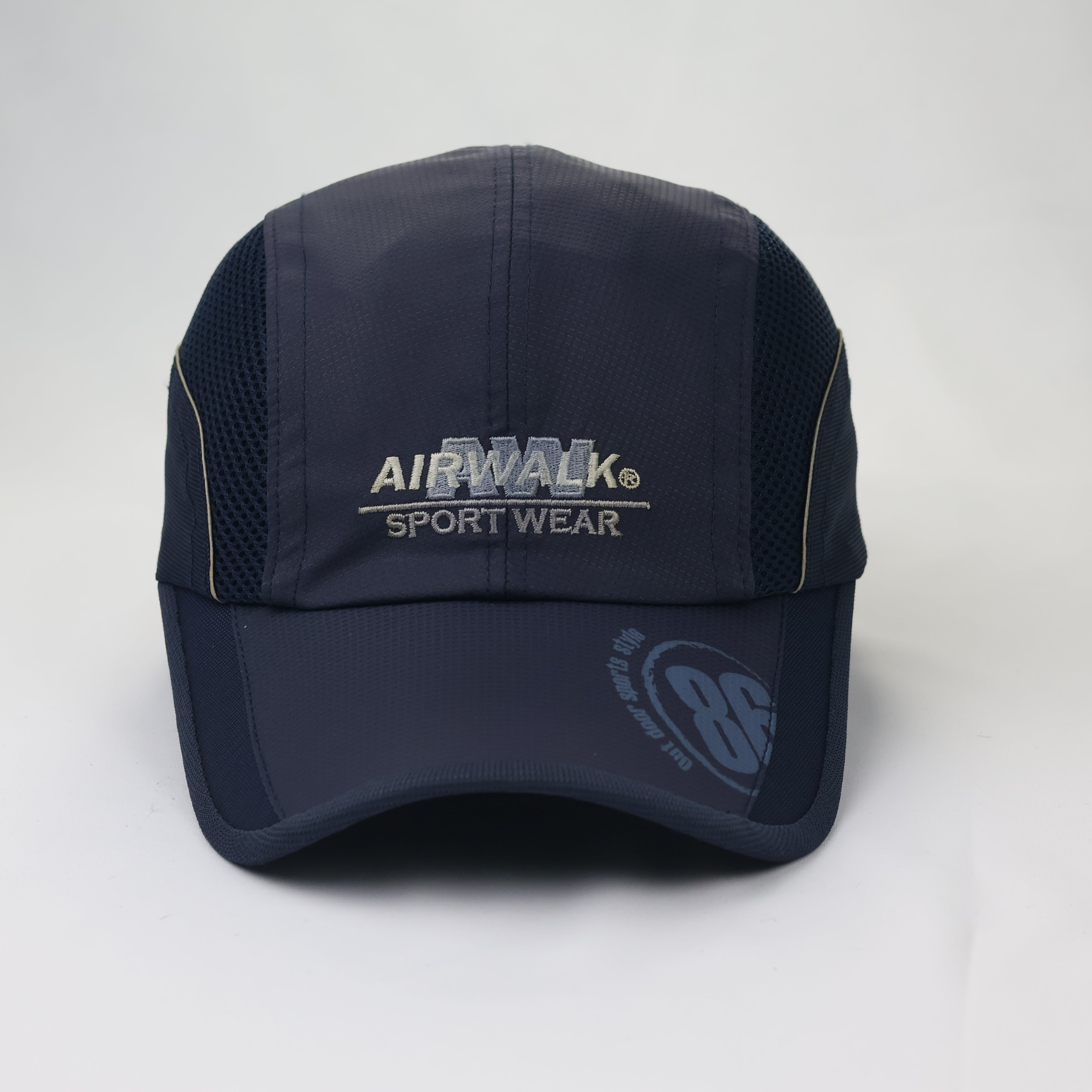 Retro Airwalk Sport Tech 5-Panel Style Mesh Hat – Navy Blue
