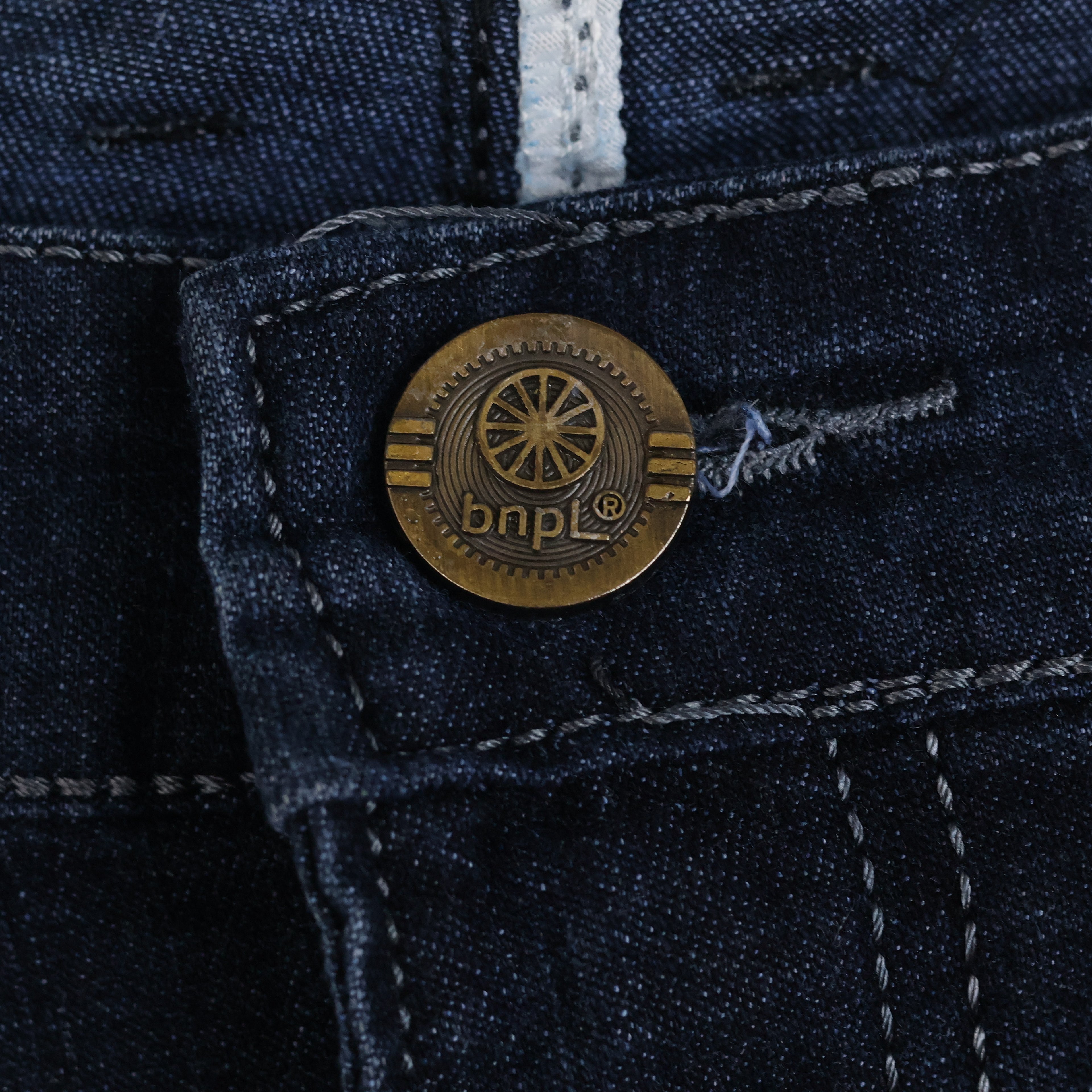 Thrifted Benepole Men's Dark Indigo Straight Leg Jeans 38 Waist/ J1044