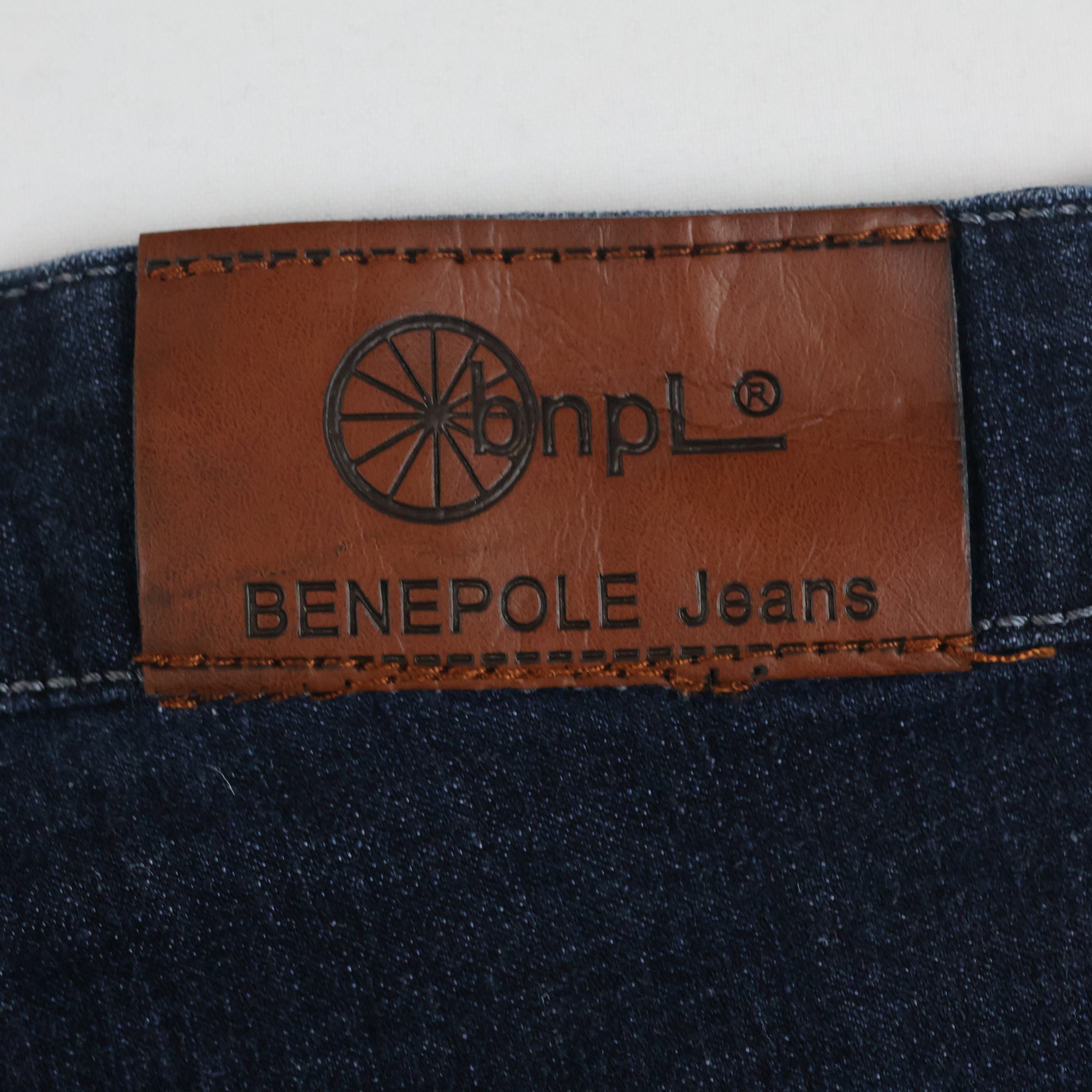 Thrifted Benepole Men's Dark Indigo Straight Leg Jeans 38 Waist/ J1044