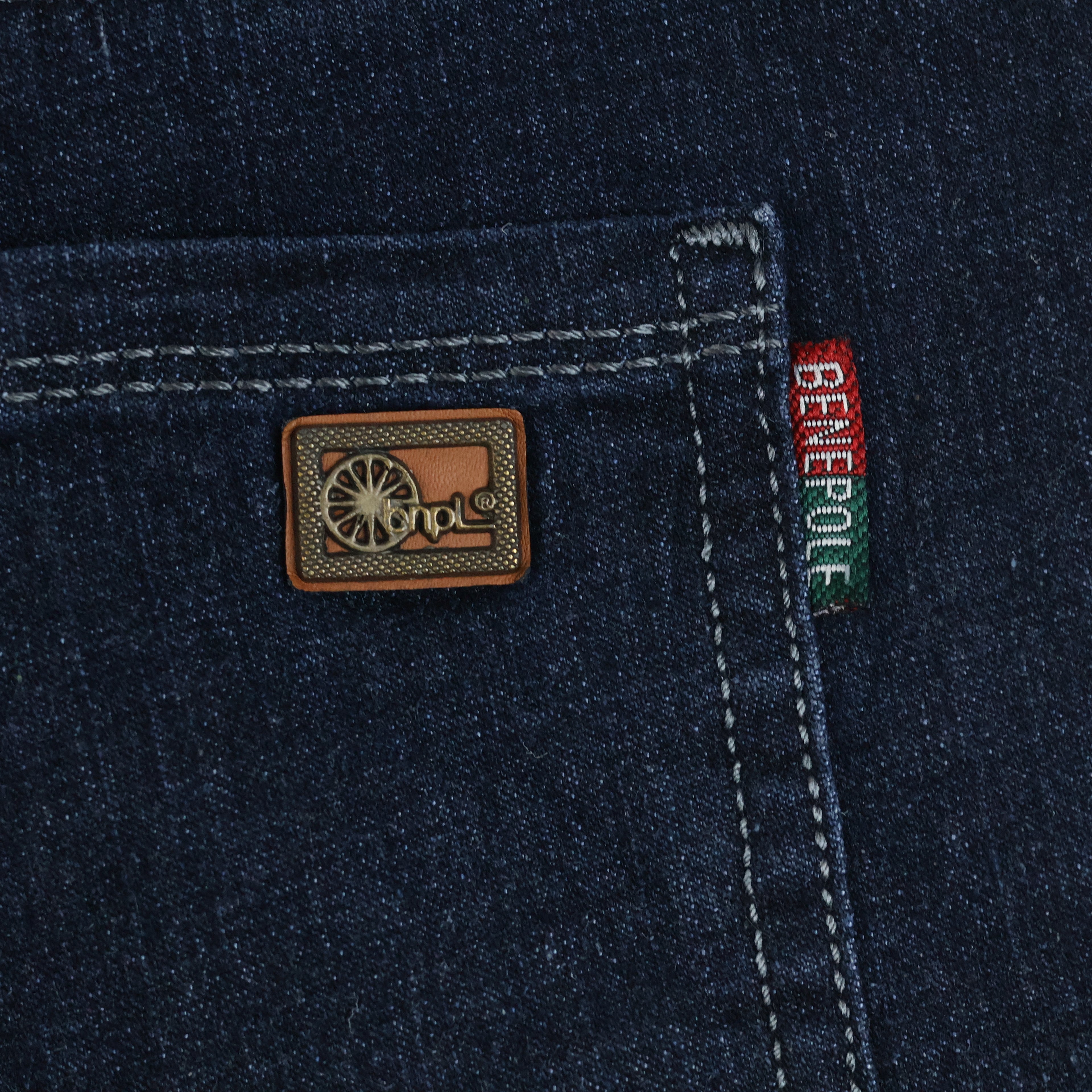 Thrifted Benepole Men's Dark Indigo Straight Leg Jeans 38 Waist/ J1044
