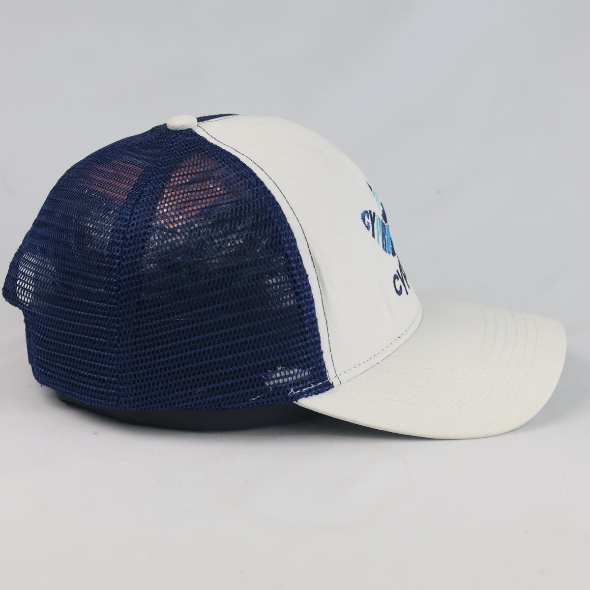 Thrifted Conery Cyprus Embroidered White & Blue Trucker Cap (57-58 cm) |10703