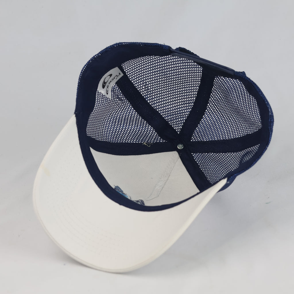 Thrifted Conery Cyprus Embroidered White & Blue Trucker Cap (57-58 cm) |10703