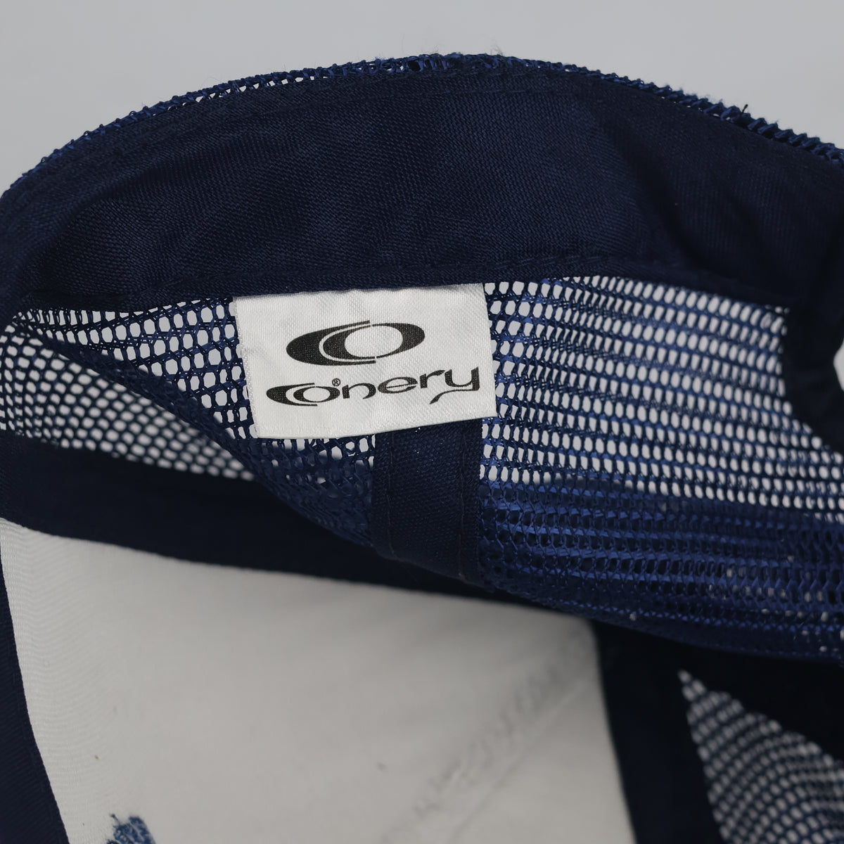 Thrifted Conery Cyprus Embroidered White & Blue Trucker Cap (57-58 cm) |10703