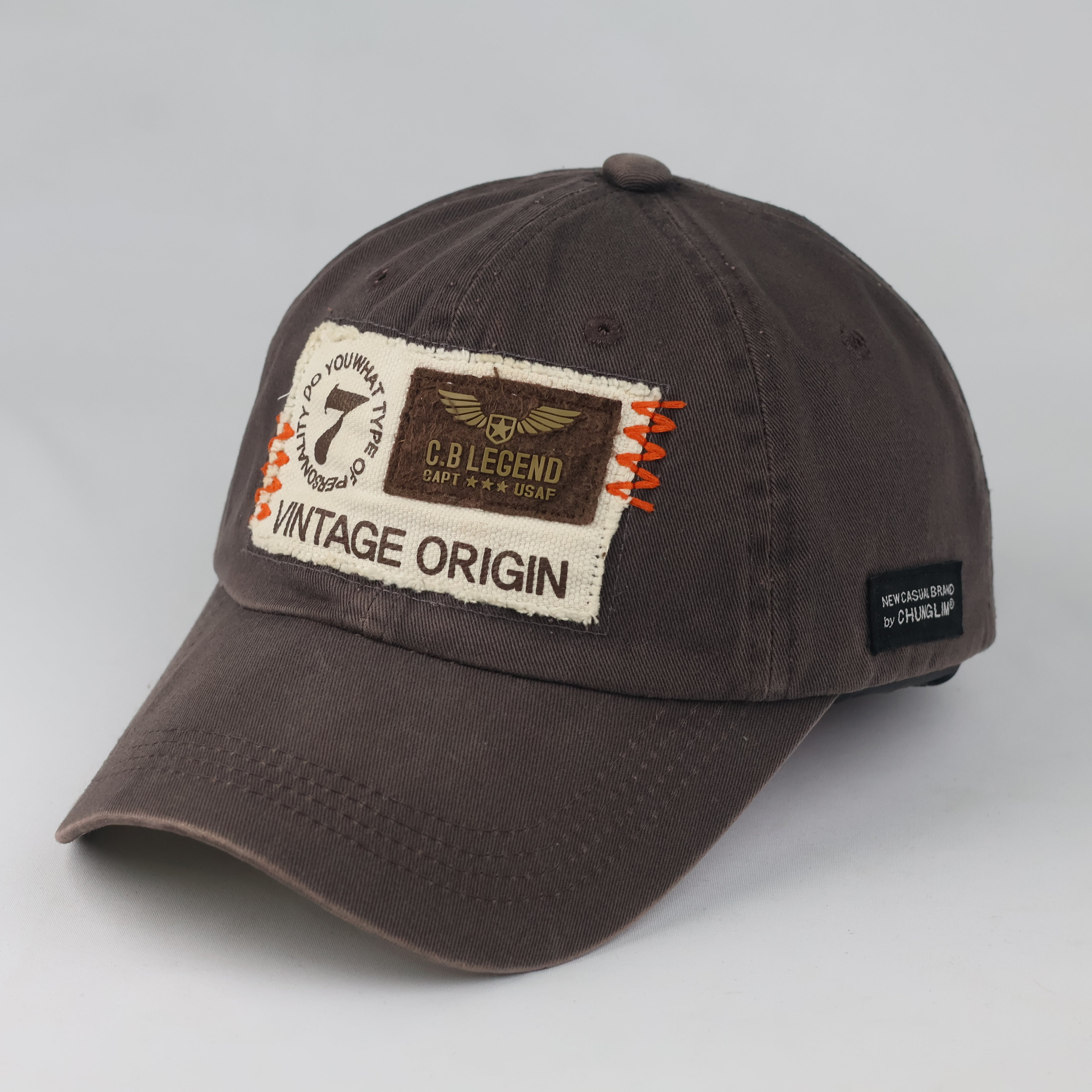 Thrifted Michel Klein Paris Brown Patchwork Baseball Cap - Size 56-58cm