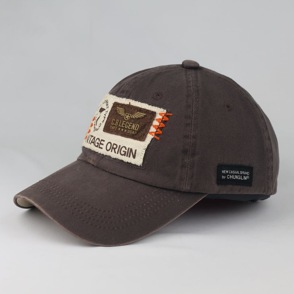 Thrifted Michel Klein Paris Brown Patchwork Baseball Cap - Size 56-58cm