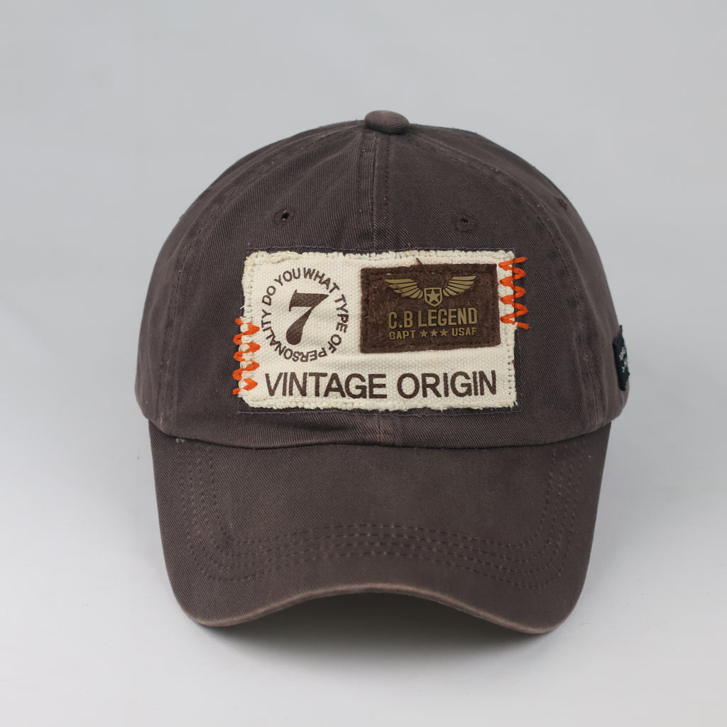 Thrifted Michel Klein Paris Brown Patchwork Baseball Cap - Size 56-58cm