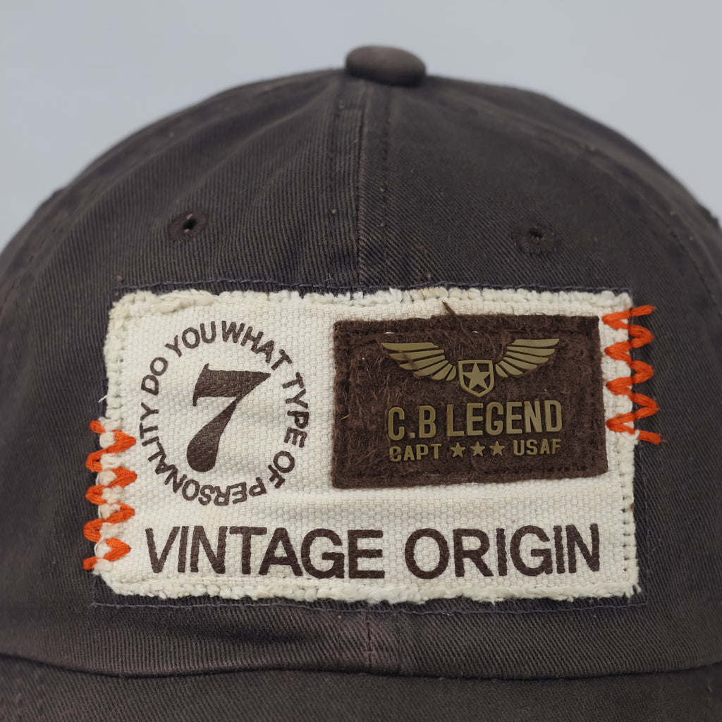 Thrifted Michel Klein Paris Brown Patchwork Baseball Cap - Size 56-58cm