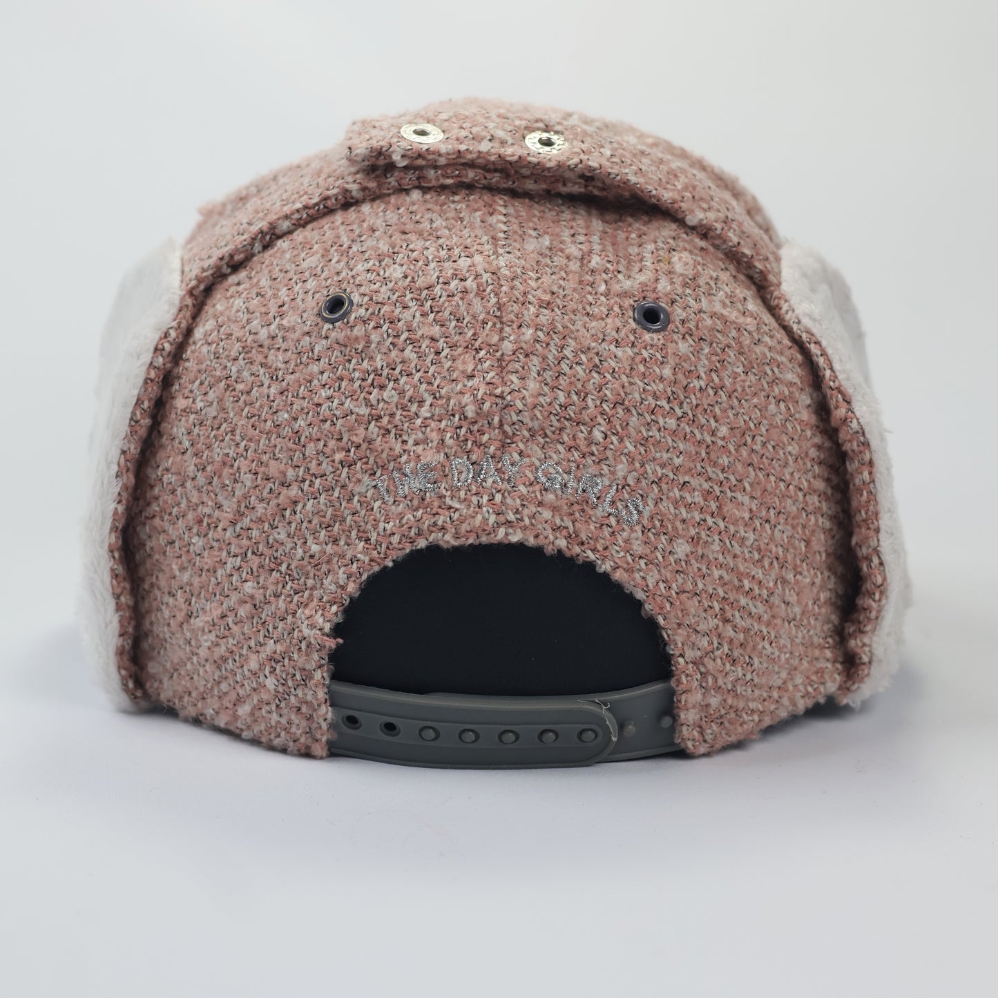 "SWAGON" Earflap Baseball Hat – Textured Tweed with Grey Felt Brim